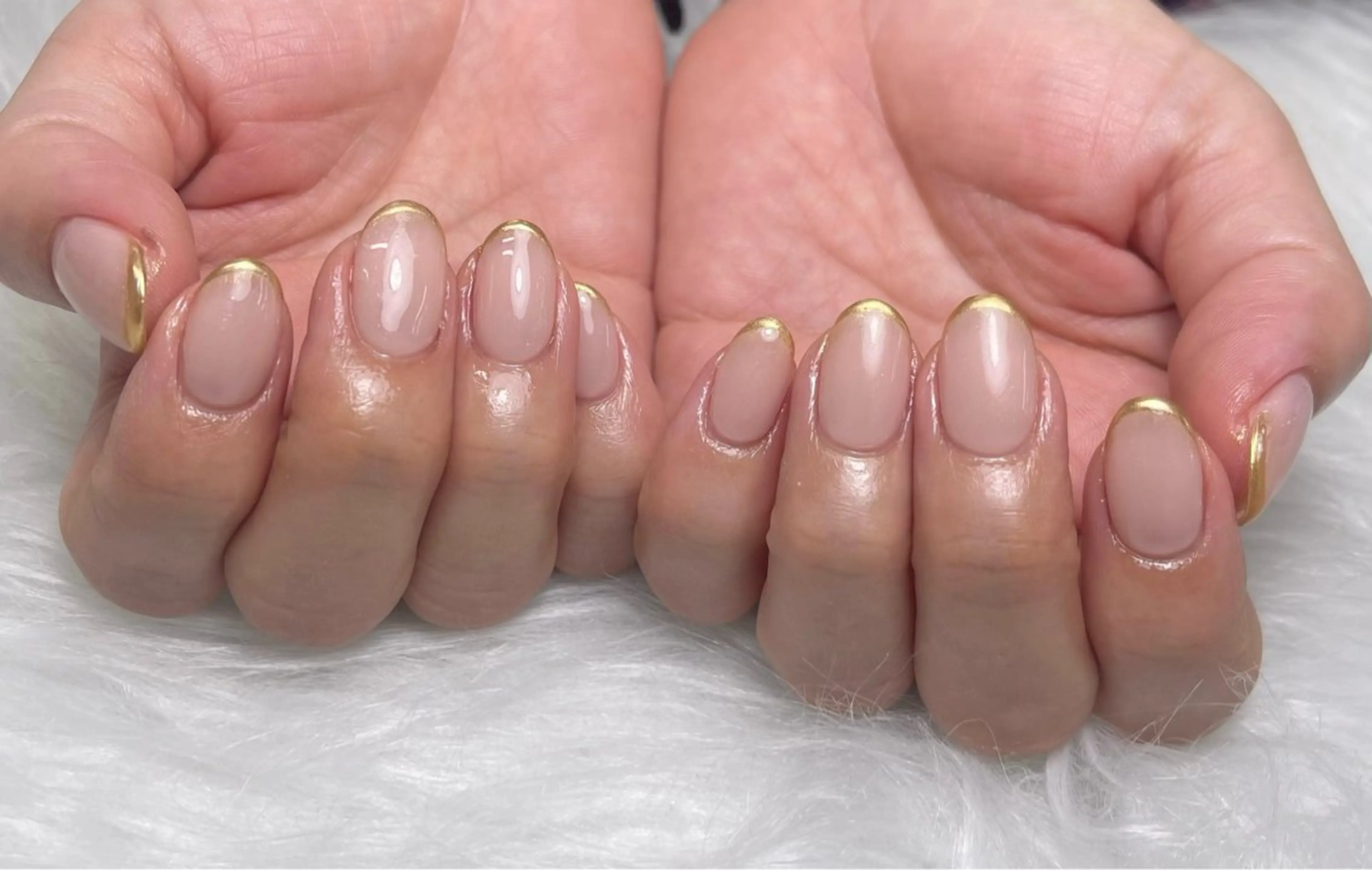 自爪💅、ワンカラ+フレンチ(ミラ)１０本🫶💖。の写真