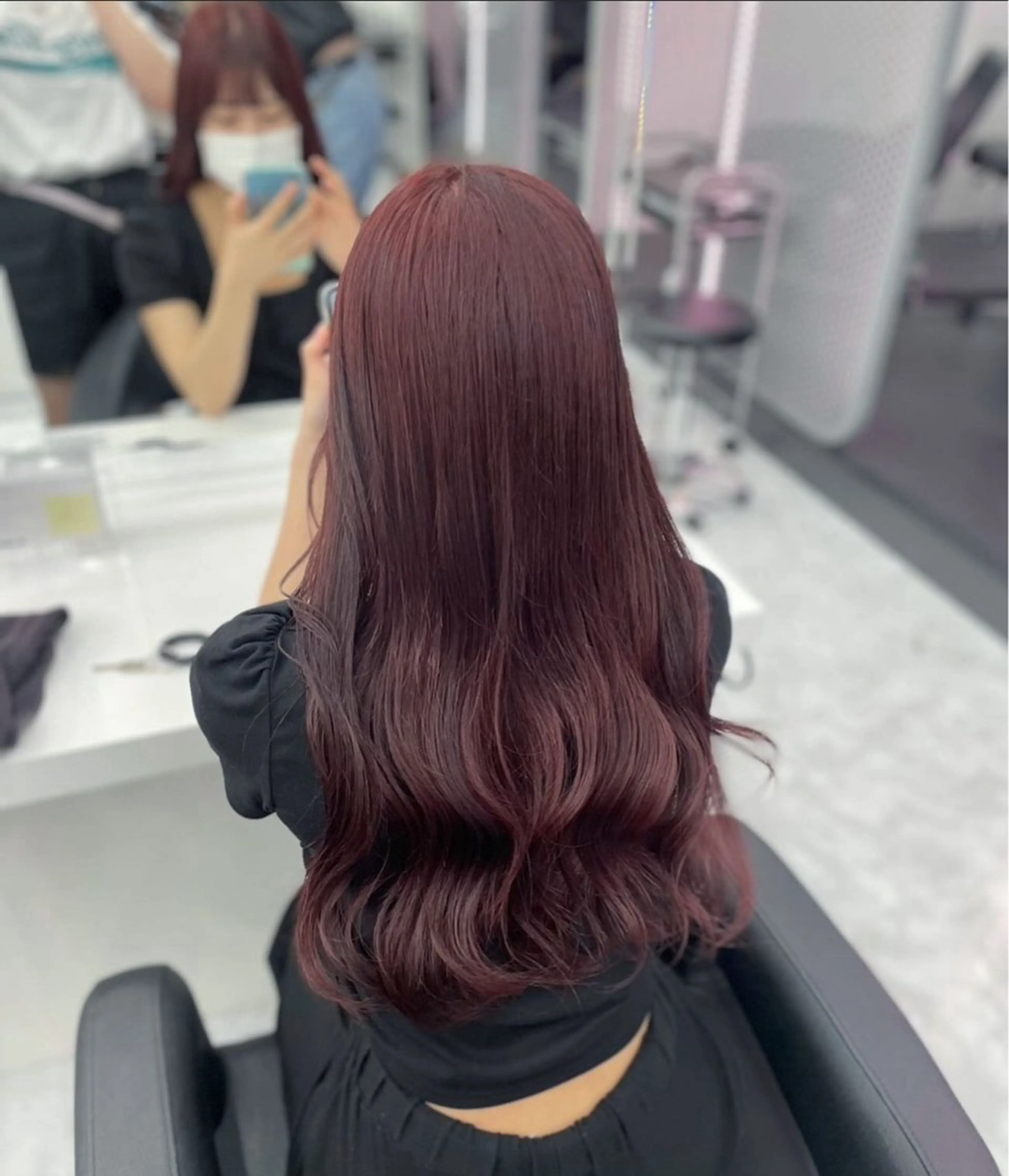 ロング カラー パーマ ヘアアレンジ メンズ キッズ ♥️韓国ヘア レイヤー♥️ゆりのヘアスタイル