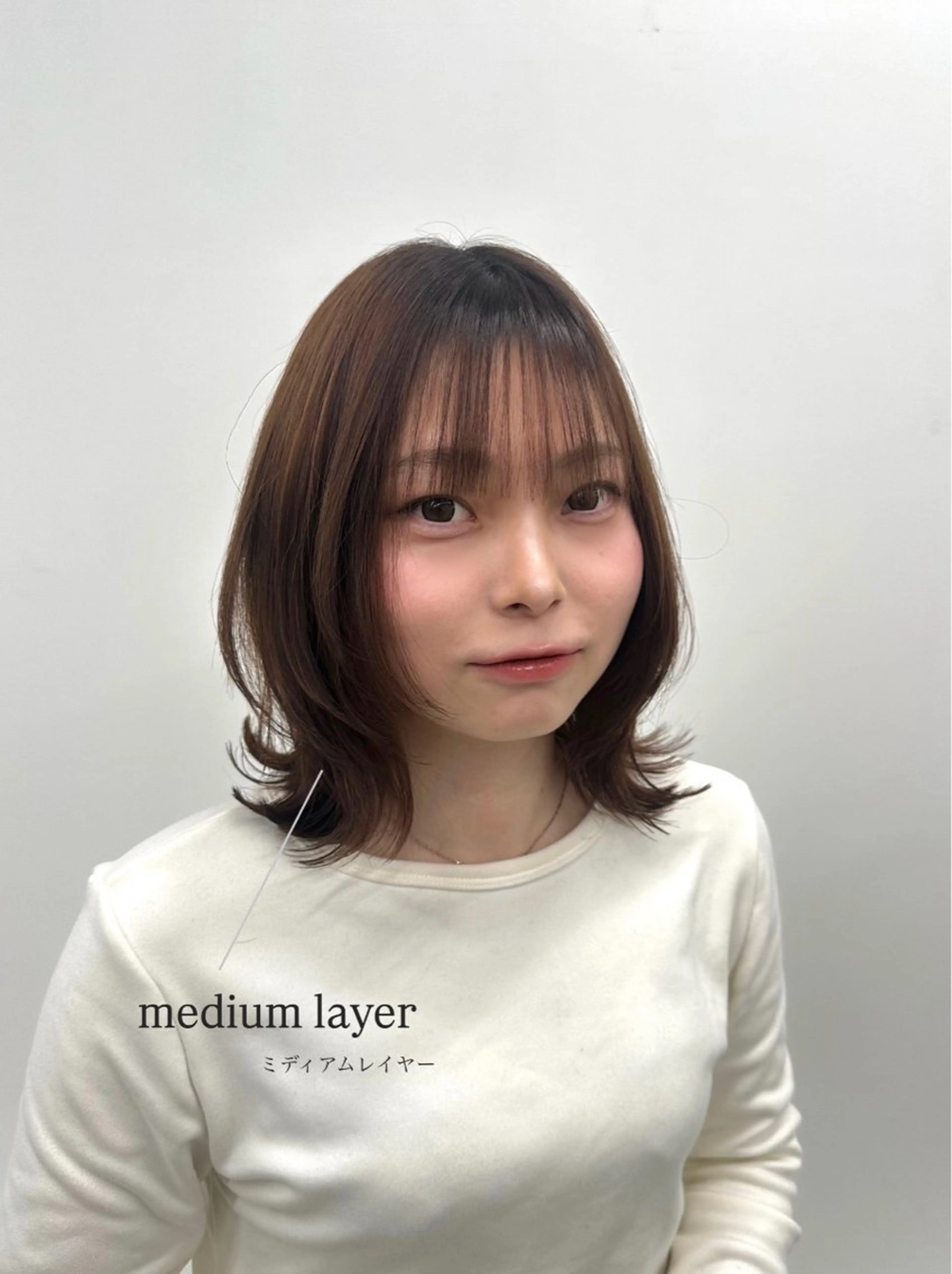 ミディアム カット jjeno所属・aisa 札幌カットモデル🎀のヘアスタイル