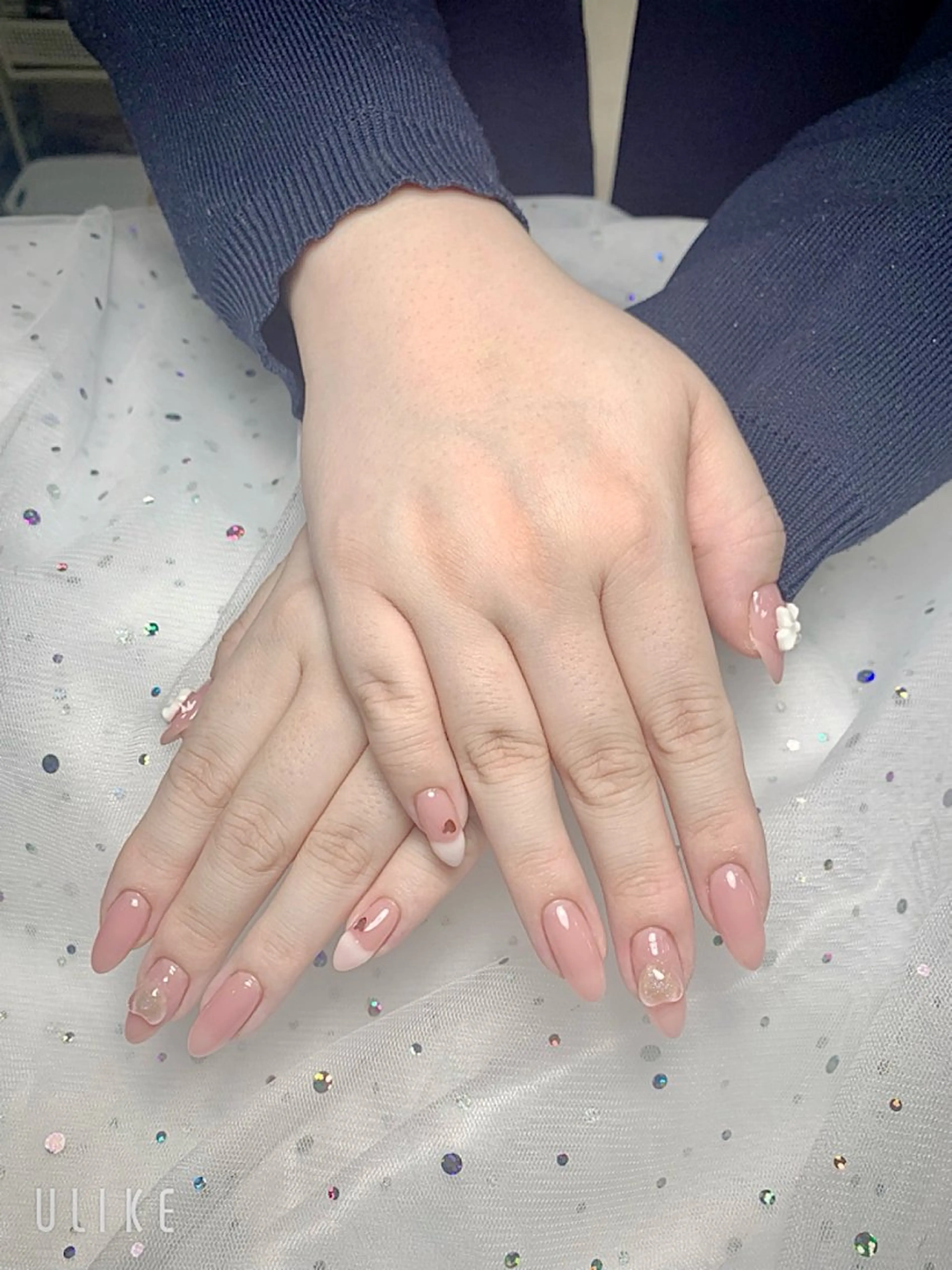 ネイル アートネイル チークネイル 長さ出し フレンチネイル ジェルネイル Lily nails studio所属・ネイルサロン Lilyのネイルデザイン