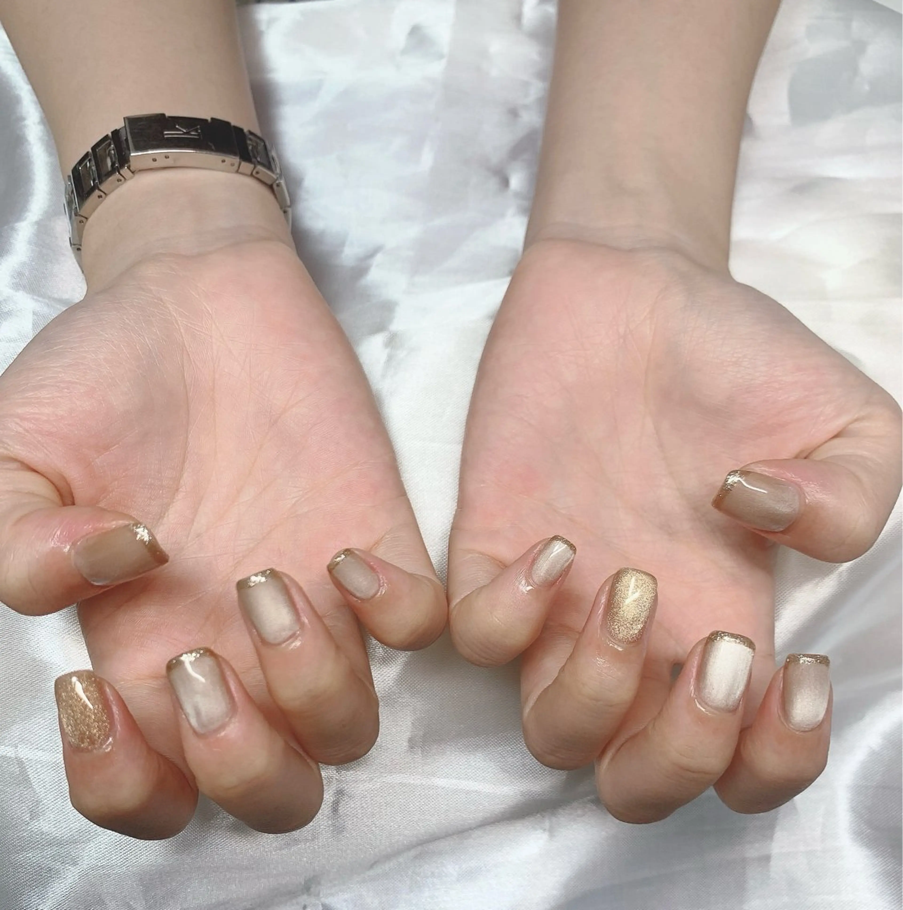 ネイル フレンチネイル ラメ(グリッター) Lily nails studio所属・Lily nails studioのネイルデザイン