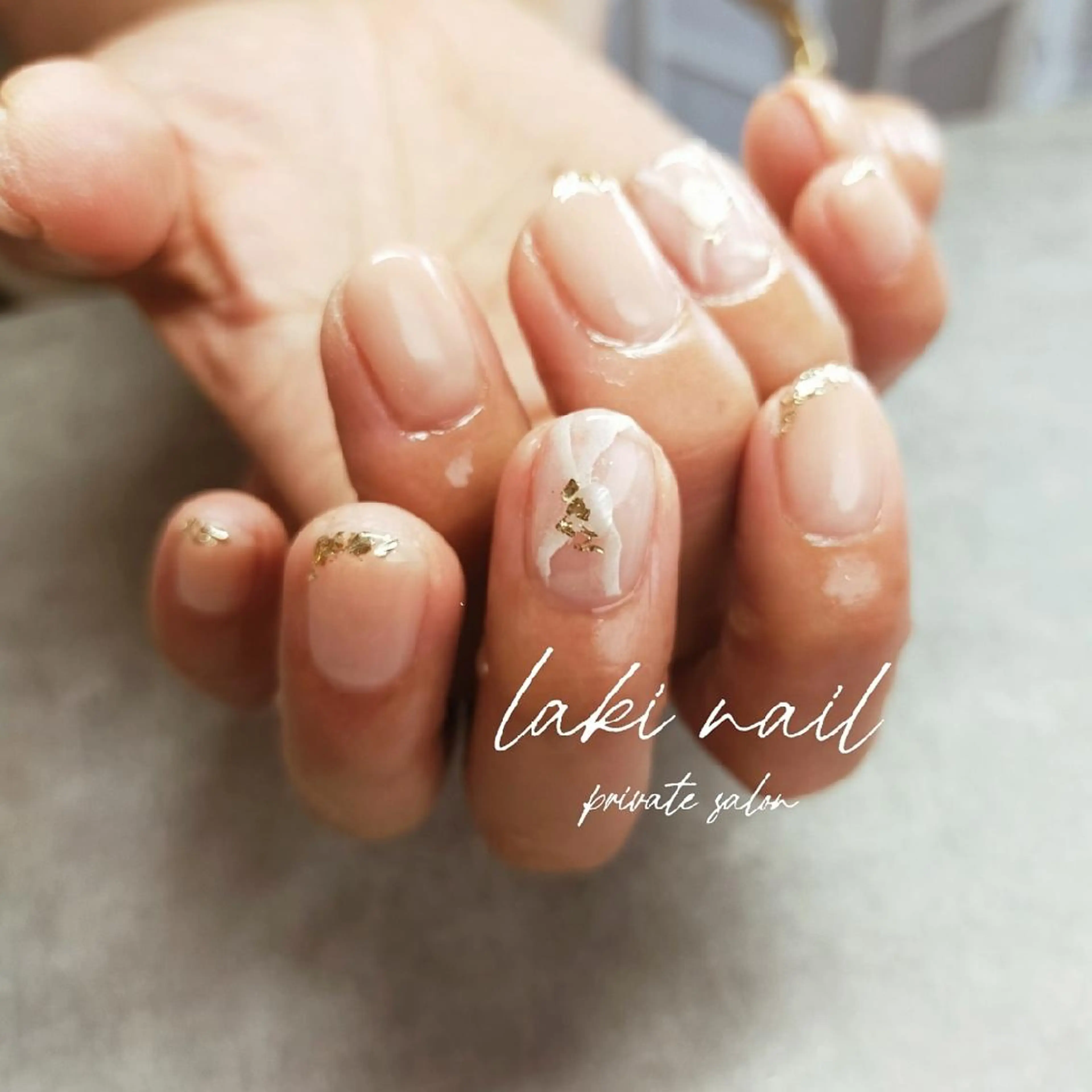 ネイル クリアネイル 成人式 大理石ネイル(マーブル) ニュアンスネイル ショートネイル ハンドネイル by lakiのネイルデザイン