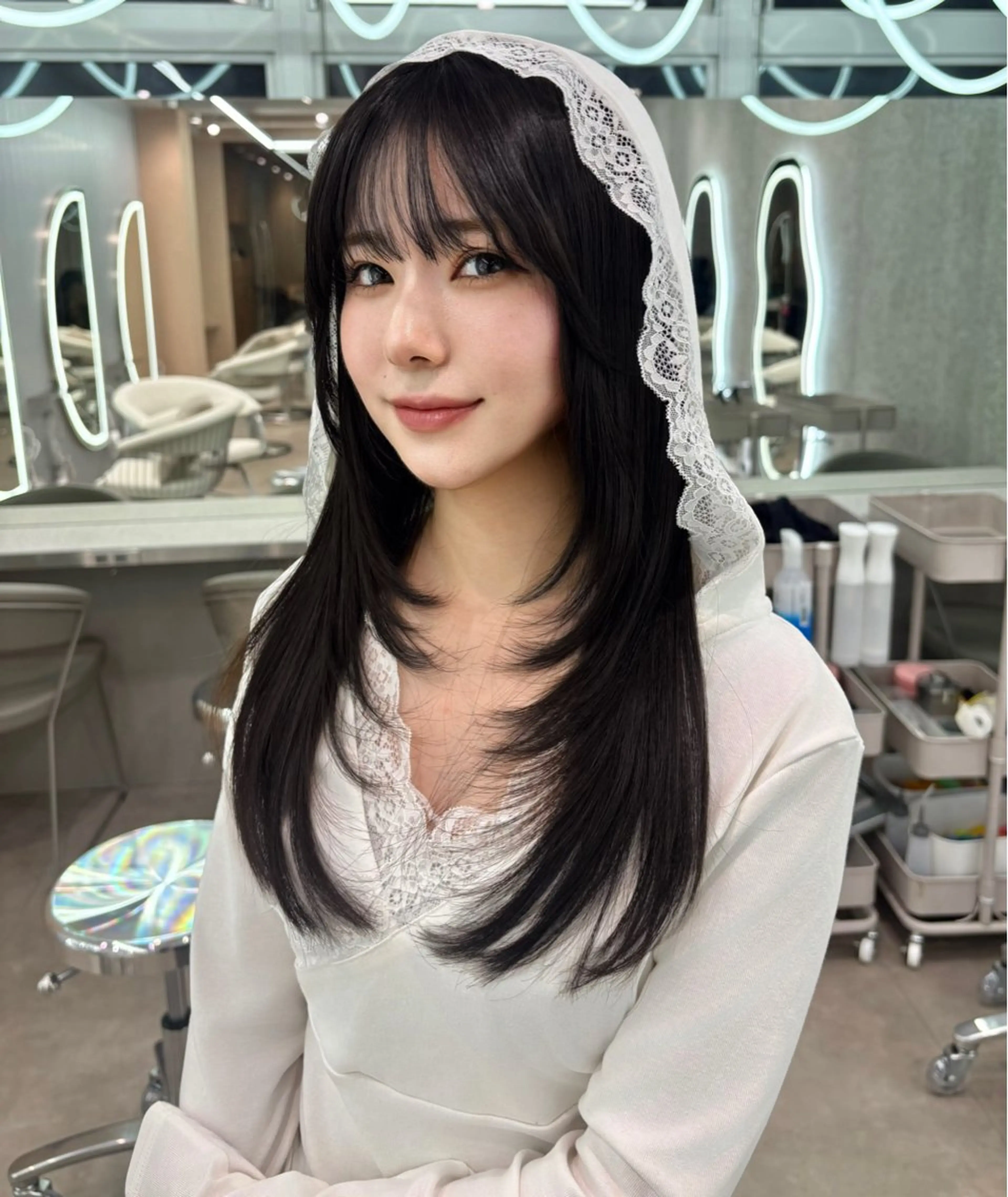 セミロング ヘアアレンジ カット 縮毛矯正 トリートメント ヘアセット 🇰🇷韓国ヘア 髪質改善yamatoのヘアスタイル
