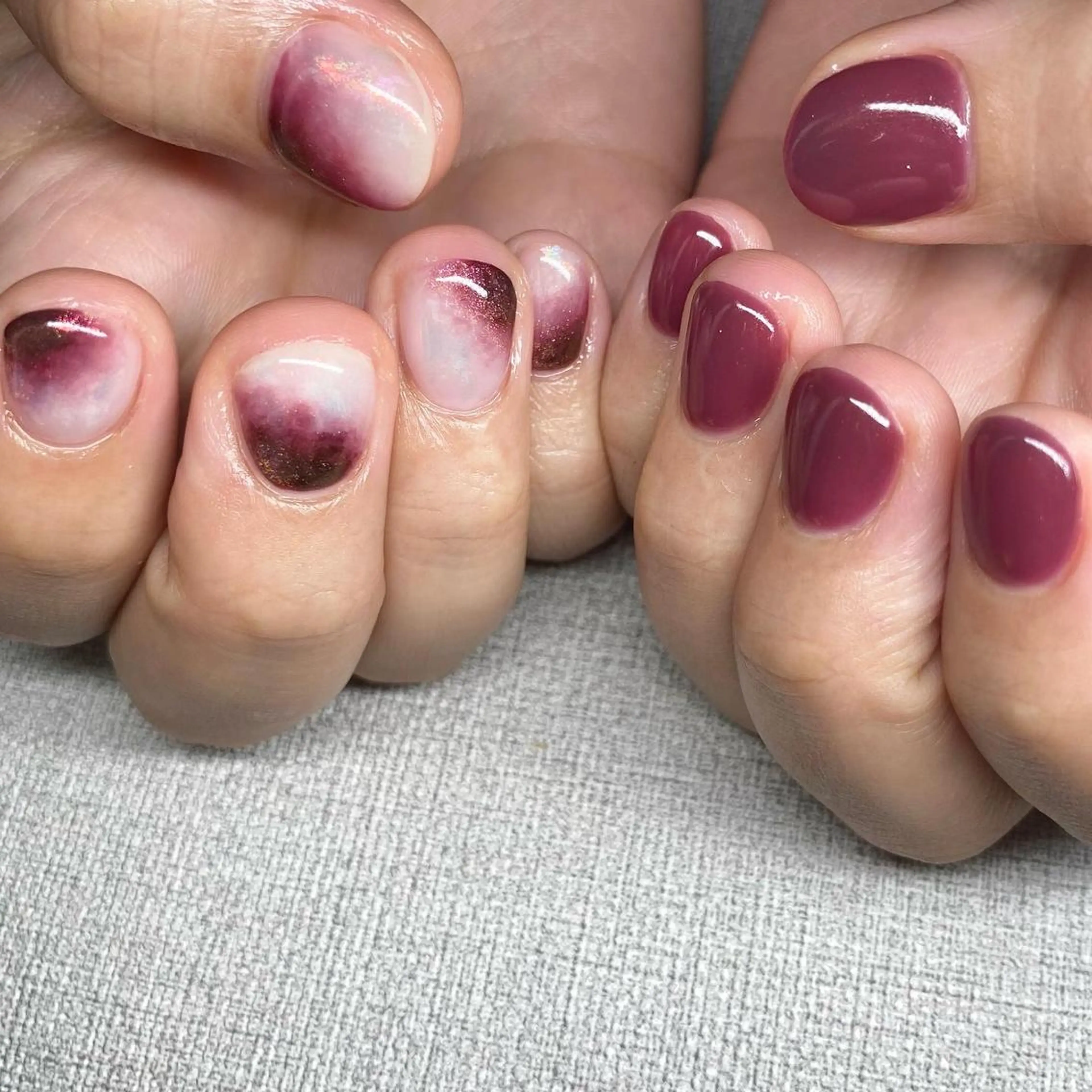 ネイル アートネイル ニュアンスネイル 冬ネイル ハンドネイル 山田 貴子のネイルデザイン