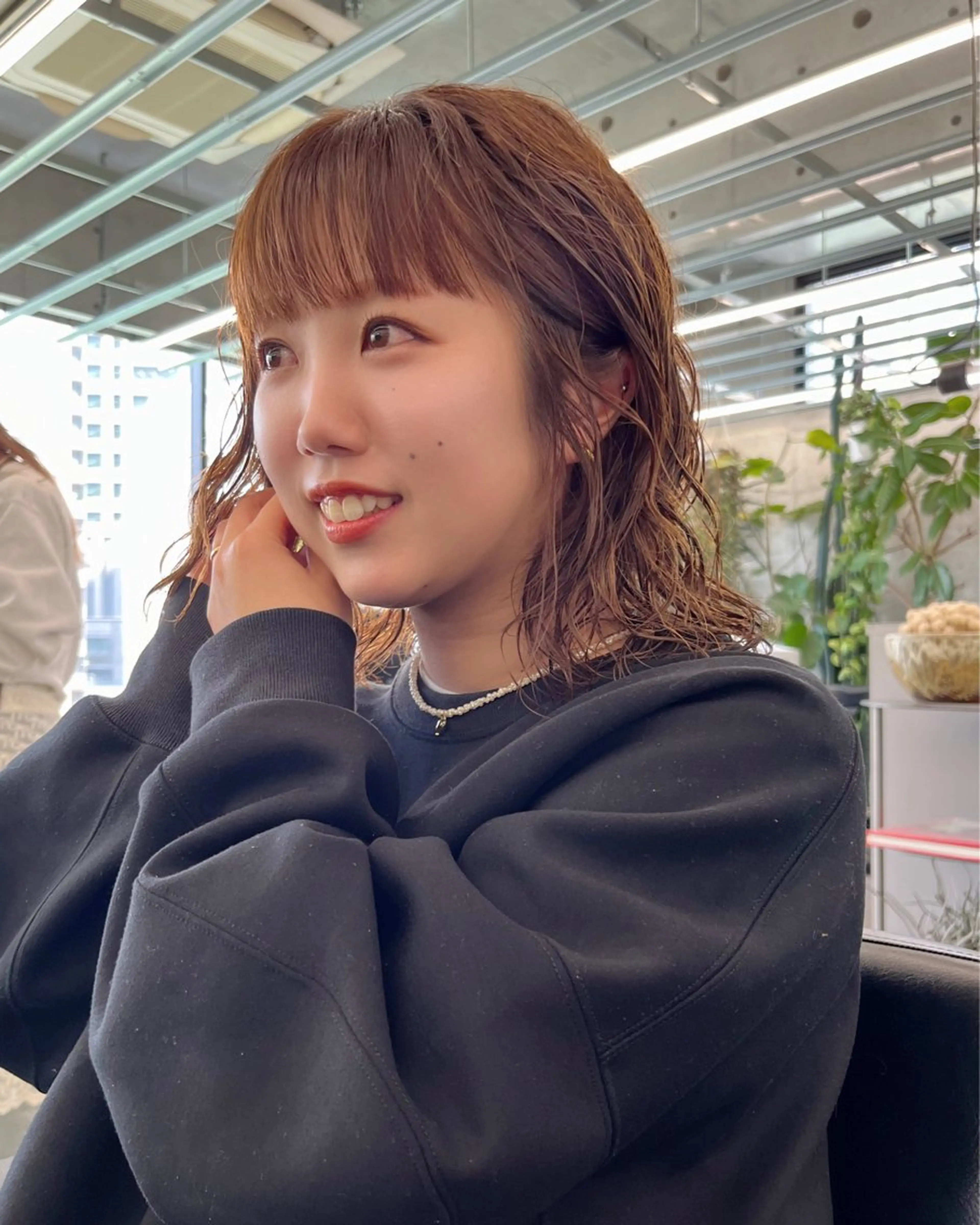 ミディアム カラー パーマ カット パーマ ダブルカラー/ ケアブリーチ/クニトのヘアスタイル