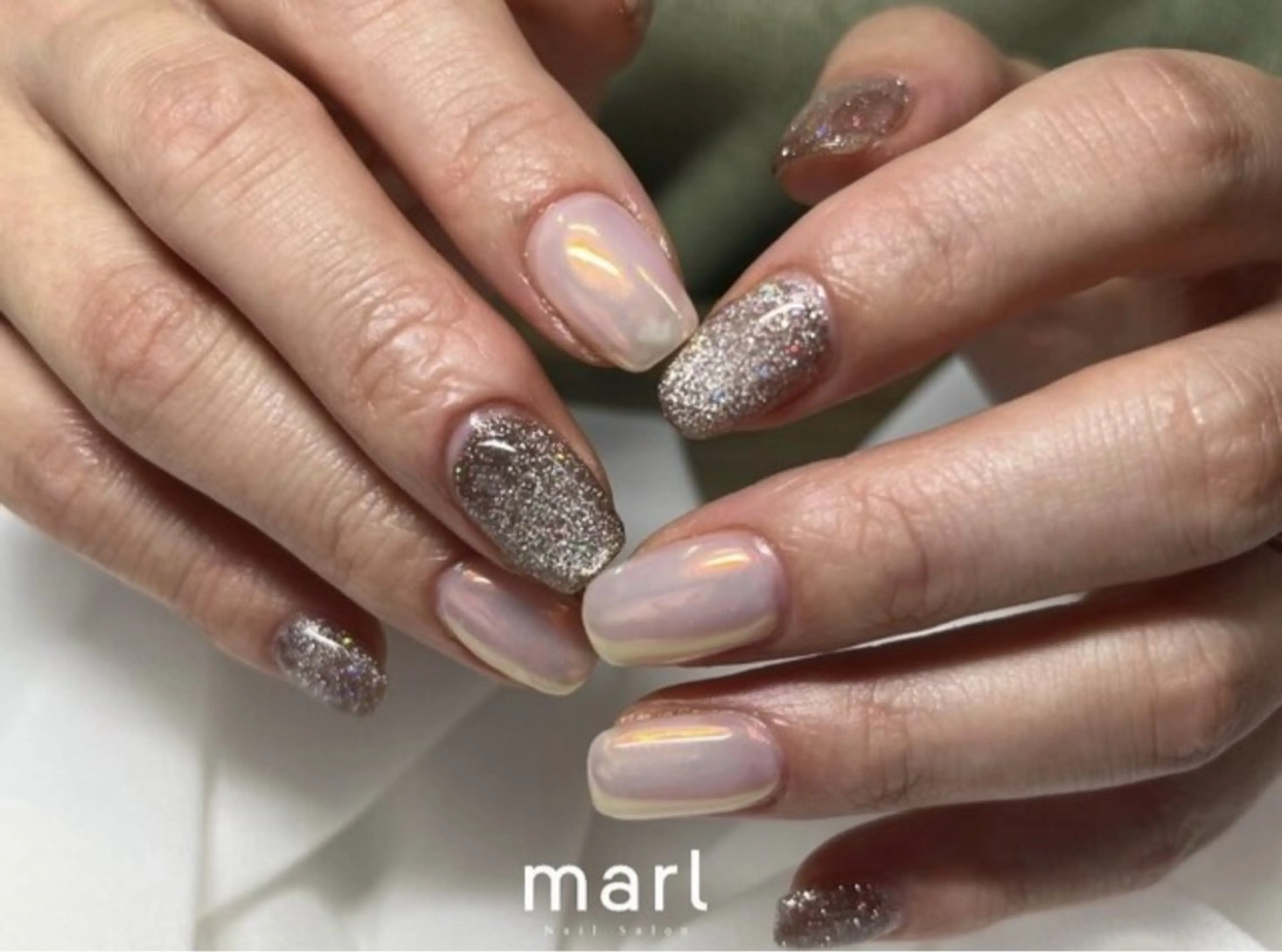 セミロング カラー ハンドネイル marl -Msisnailsaon-西宮北口店【マール】所属・nailsalon marl yukiのネイルデザイン