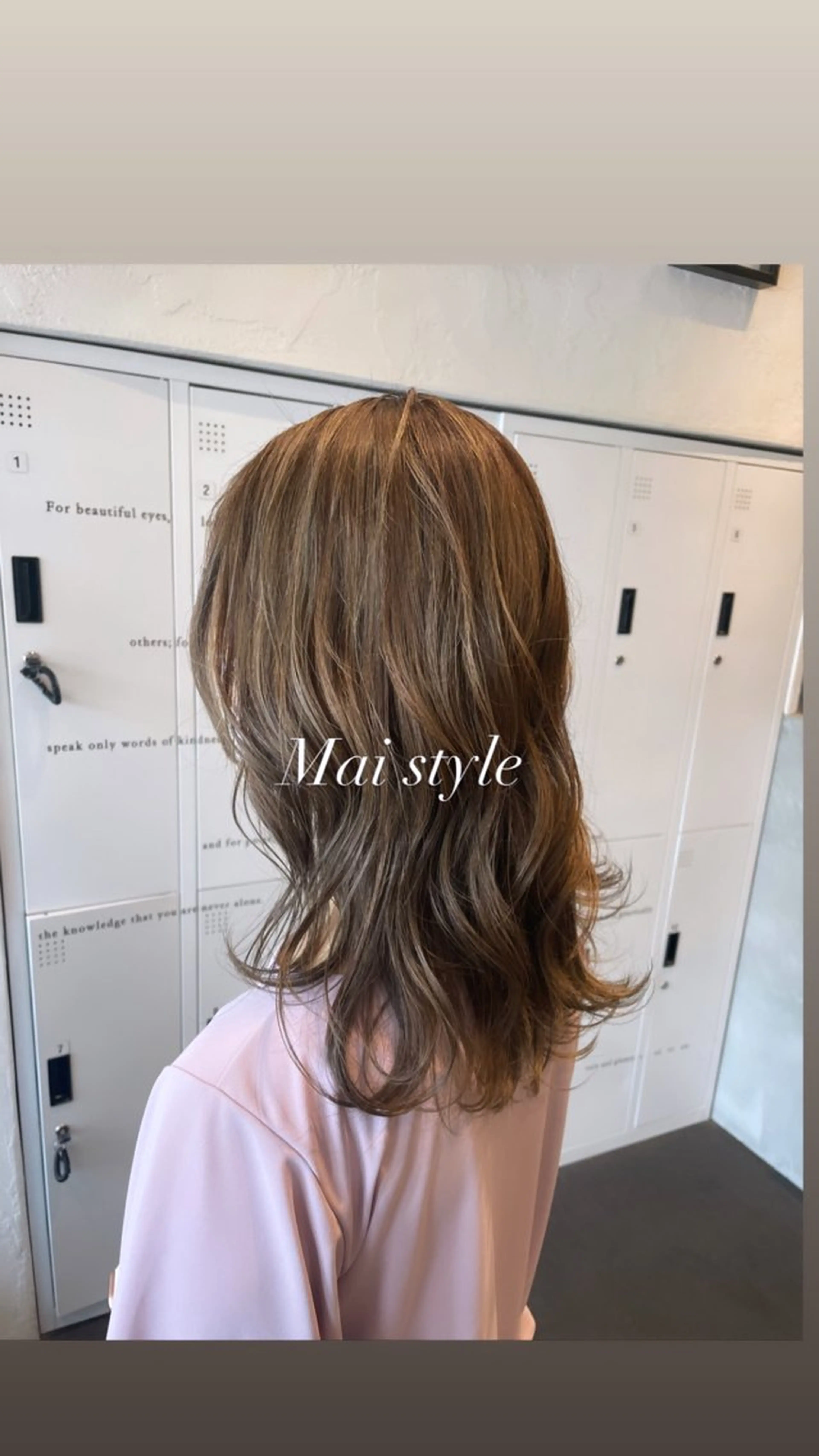 セミロング カラー パーマ MAI/髪質改善/ 幹細胞トリートメントのヘアスタイル