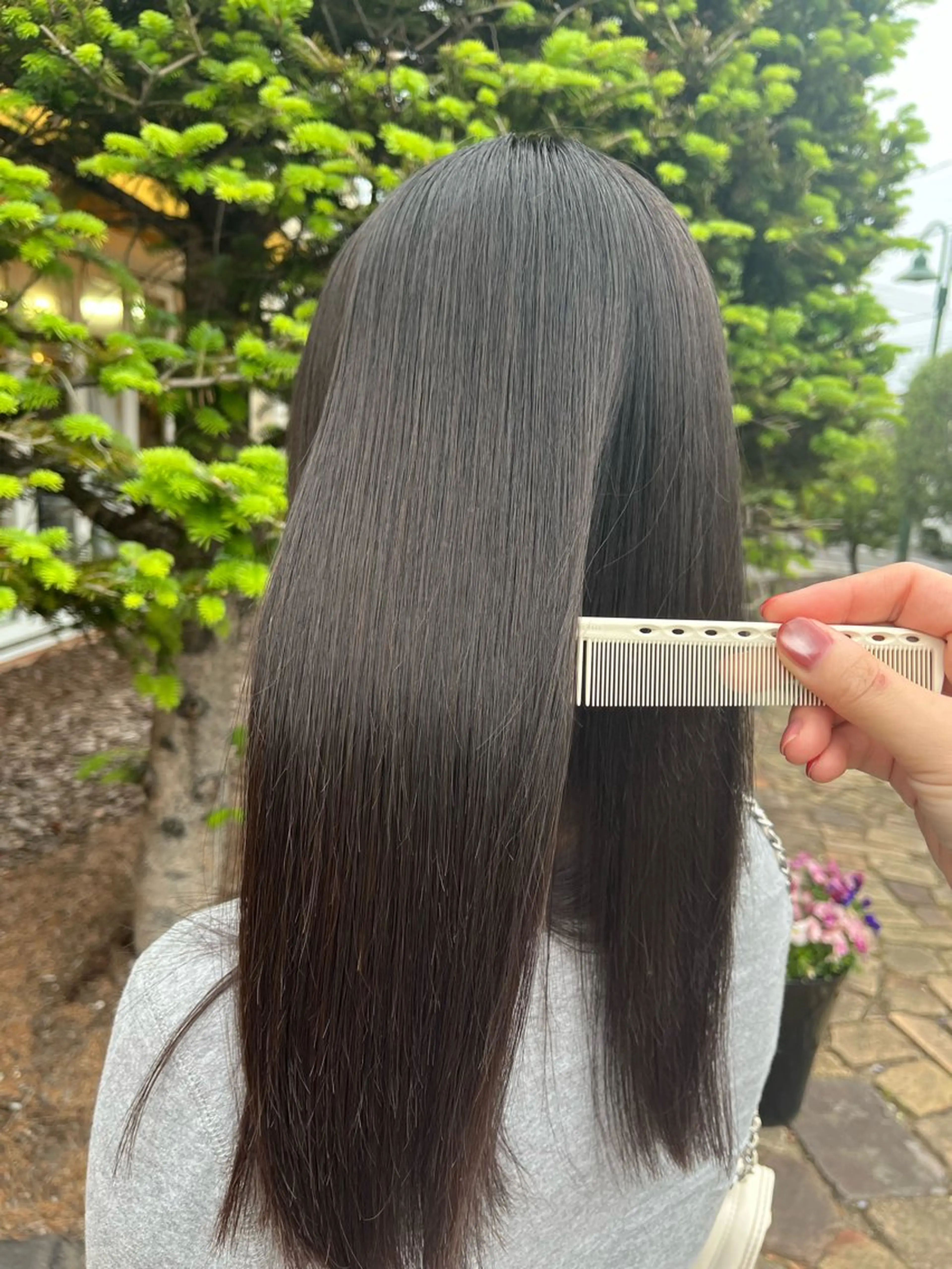 セミロング 縮毛矯正 縮毛矯正 西田 早輝子🍊のヘアスタイル
