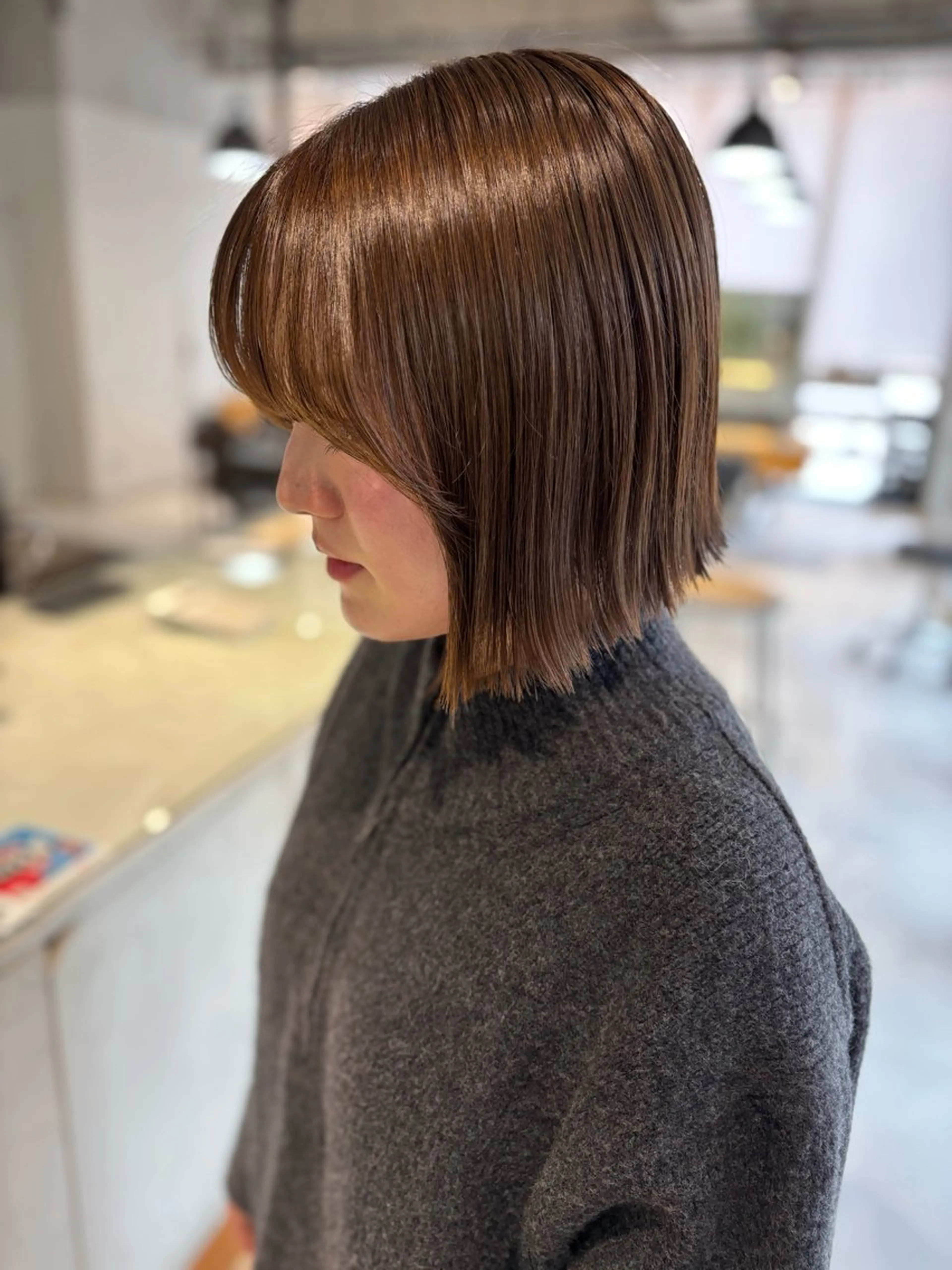 ショート カラー 透明感カラー 顔周りカット 似合わせカット 園田あずさ/髪質改善 /透明感カラーのヘアスタイル