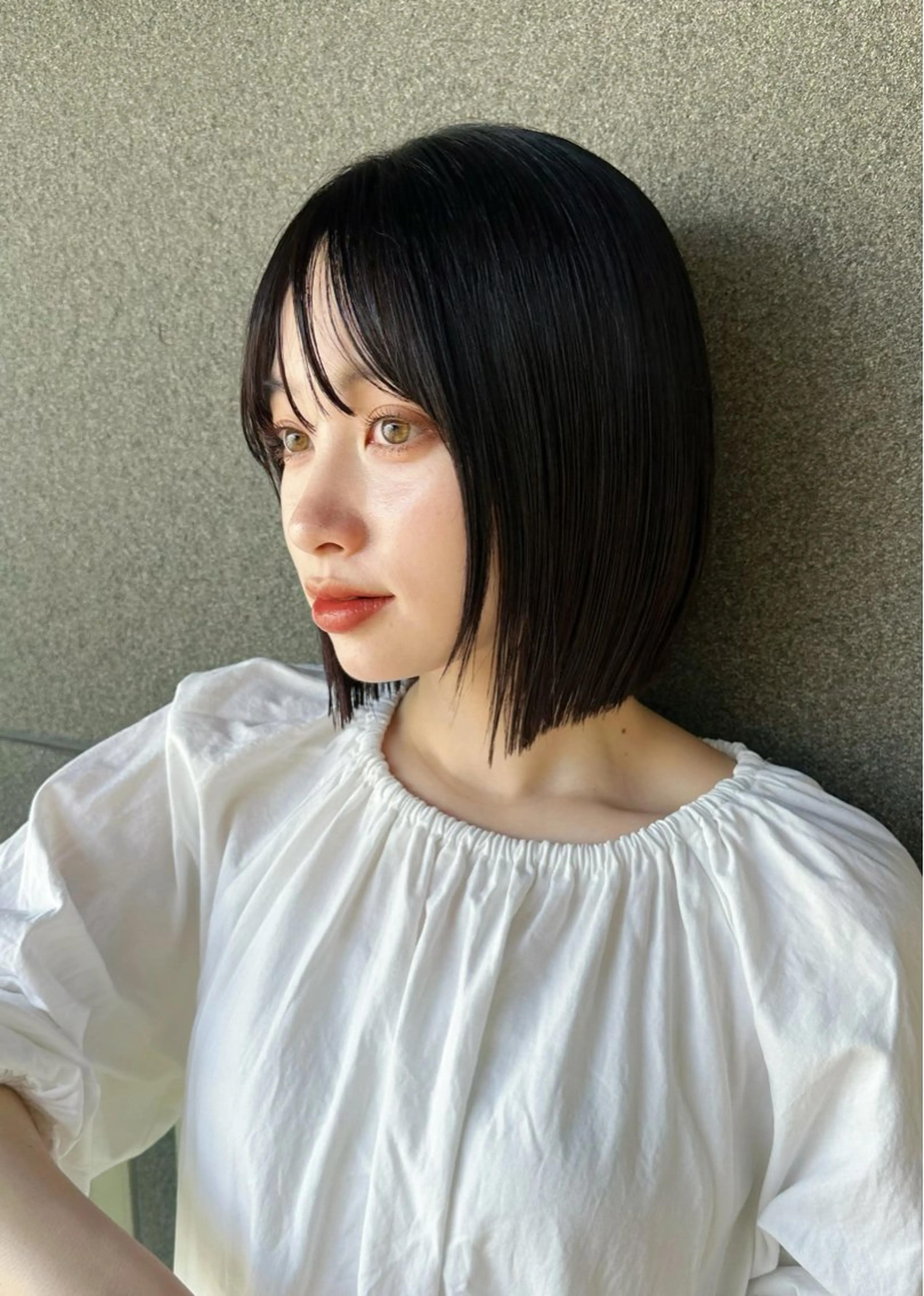 ショート カラー 黒髪 ブルーカラー ブルーブラック ボブ ❤️アヤカ Wカラー ボブ レイヤー❤️のヘアスタイル
