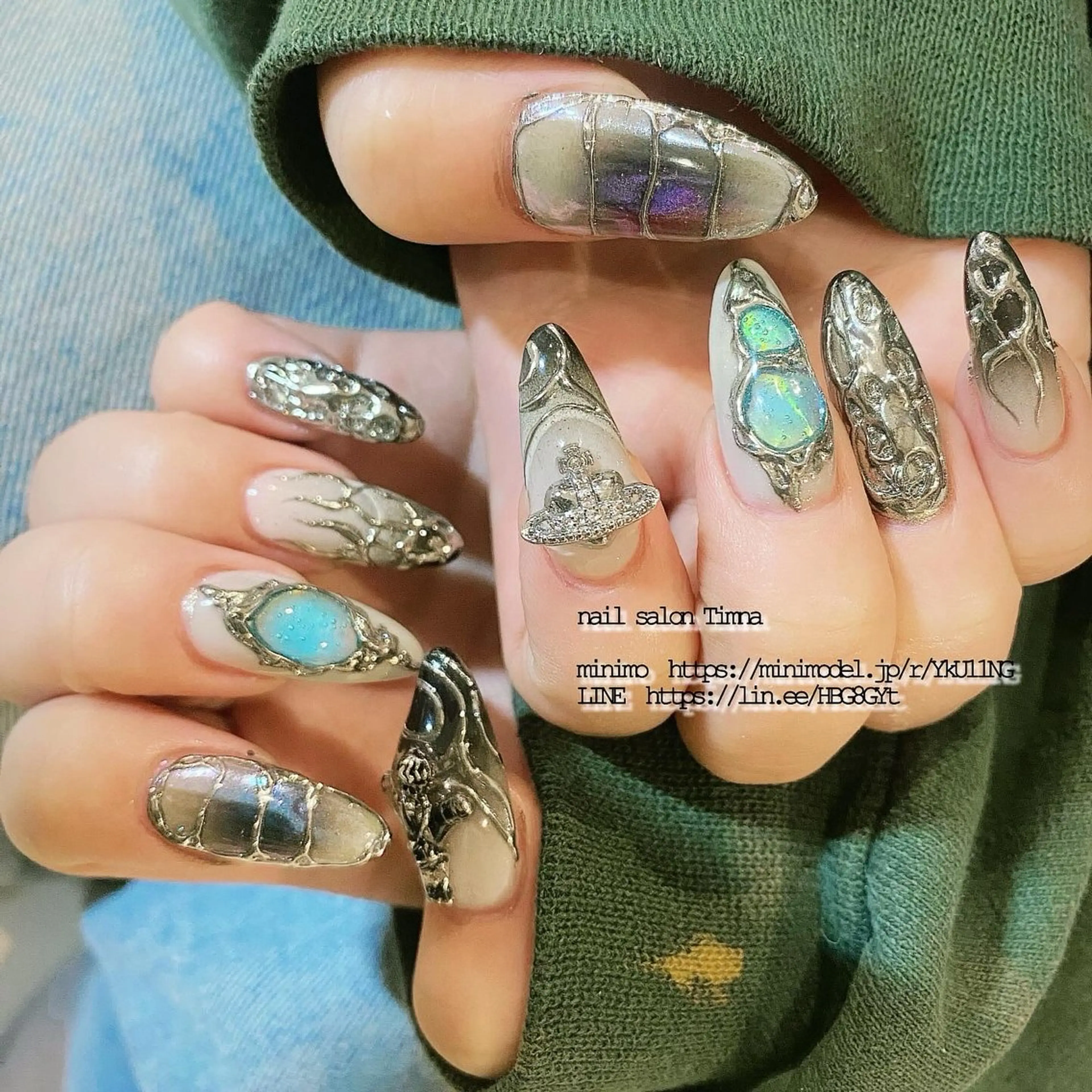 ロング ハンドネイル NAILSALON 🍔Timna🍟のネイルデザイン