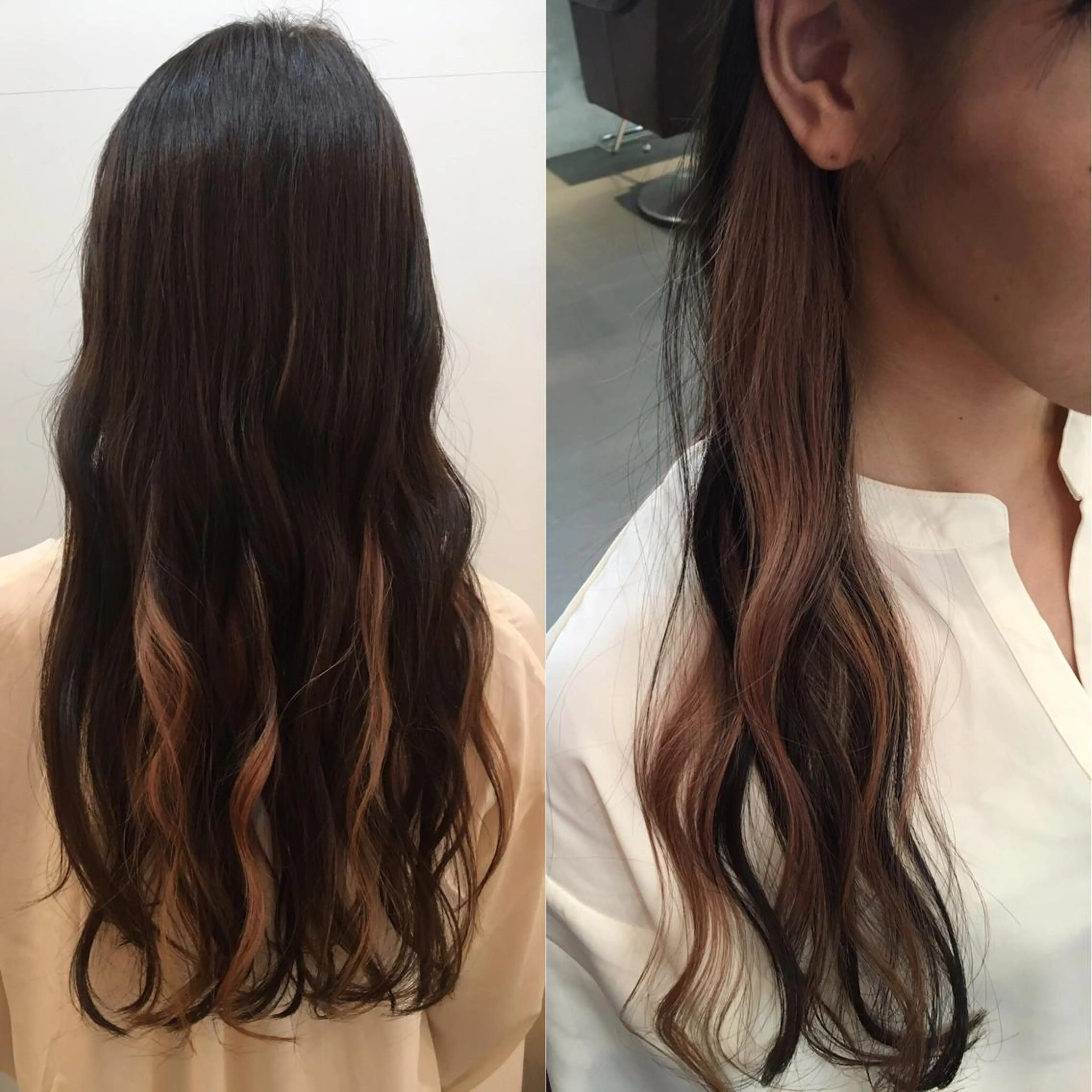 ロング カラー ブラウンカラー ピンクカラー ピンクブラウン sato manamiのヘアスタイル