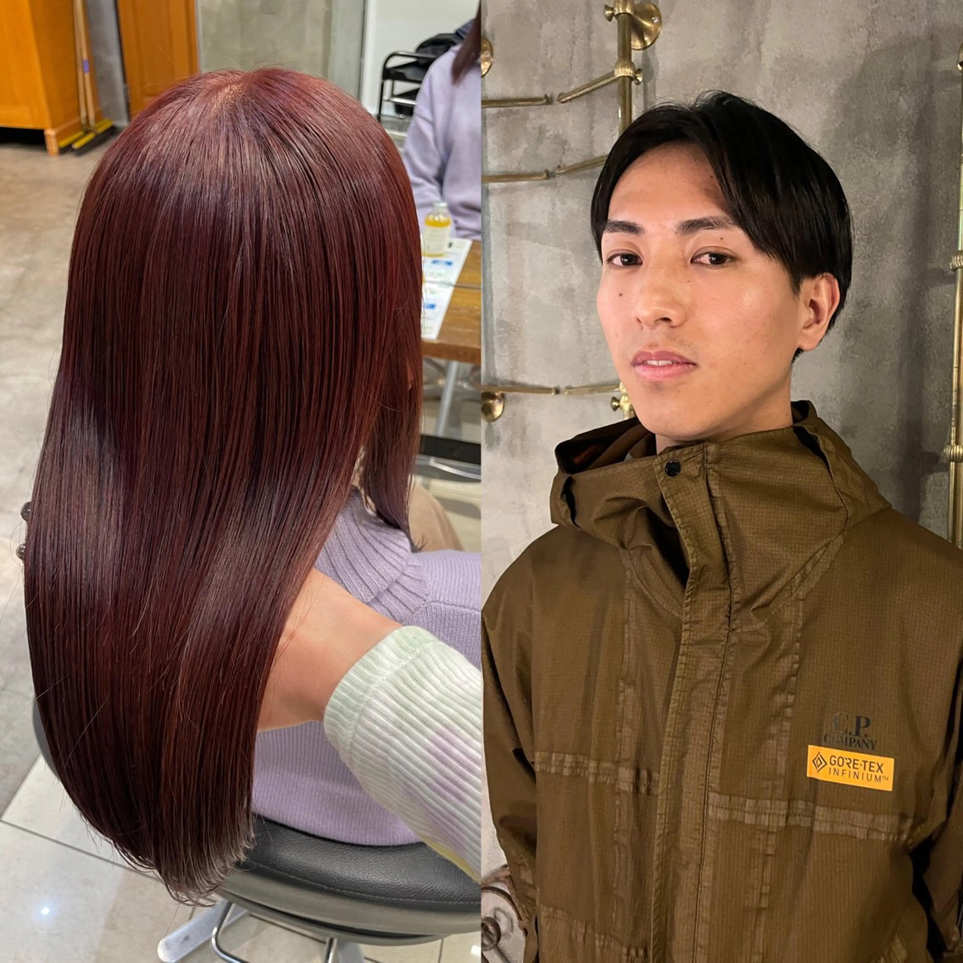カラー パーマ ヘアアレンジ メンズ レイヤー/ 透明感カラー/マドカのヘアスタイル