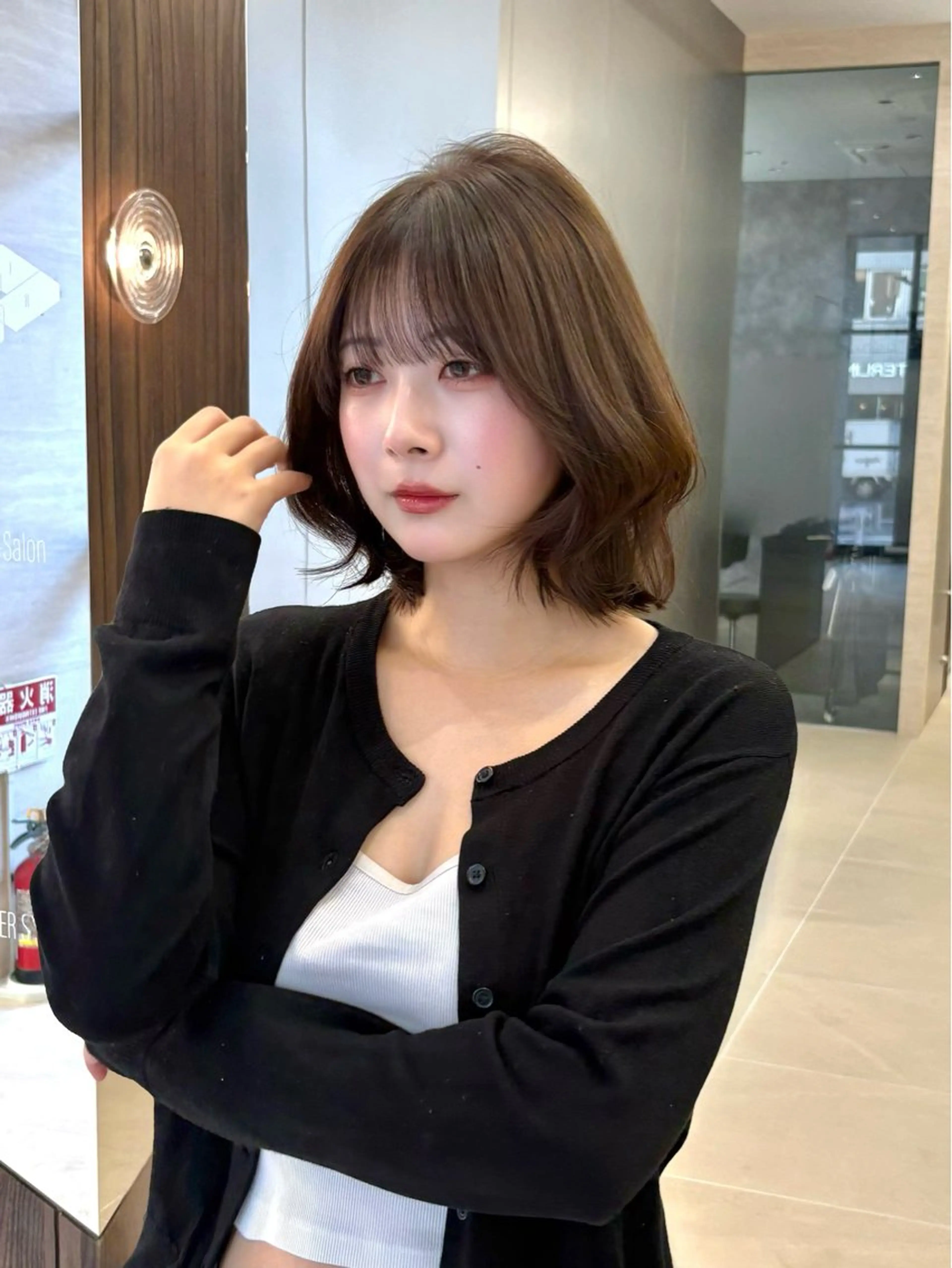 ミディアム レイヤーカット カット PULSE yokohama所属・横浜駅/韓国レイヤー カット/髪質改善のヘアスタイル