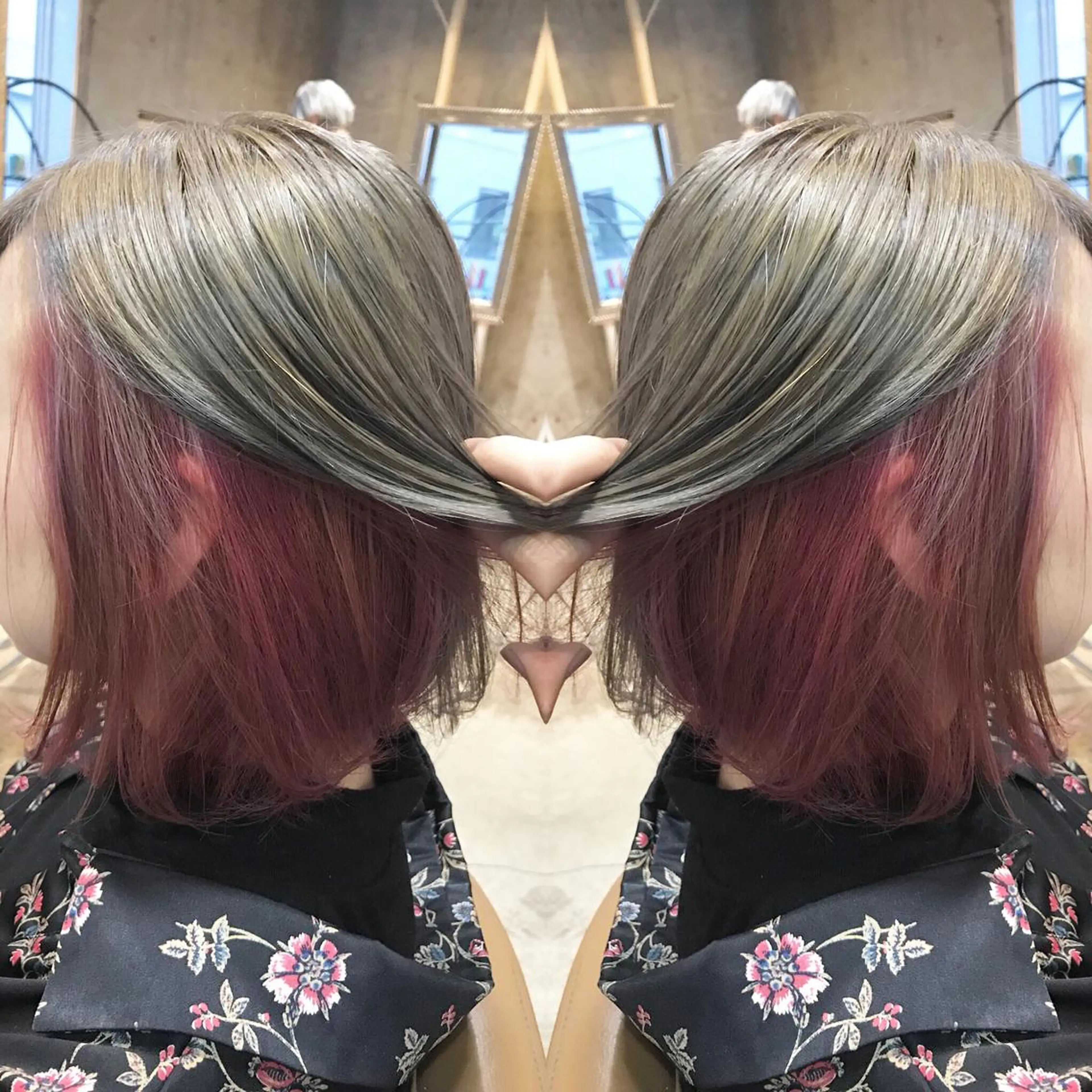 ミディアム カラー パーマ ヘアアレンジ メンズ キッズ ネイル マツエク・マツパ ピンクカラー シアーピンク カラーマツエク ピンク サロンドミルク 原宿のヘアスタイル