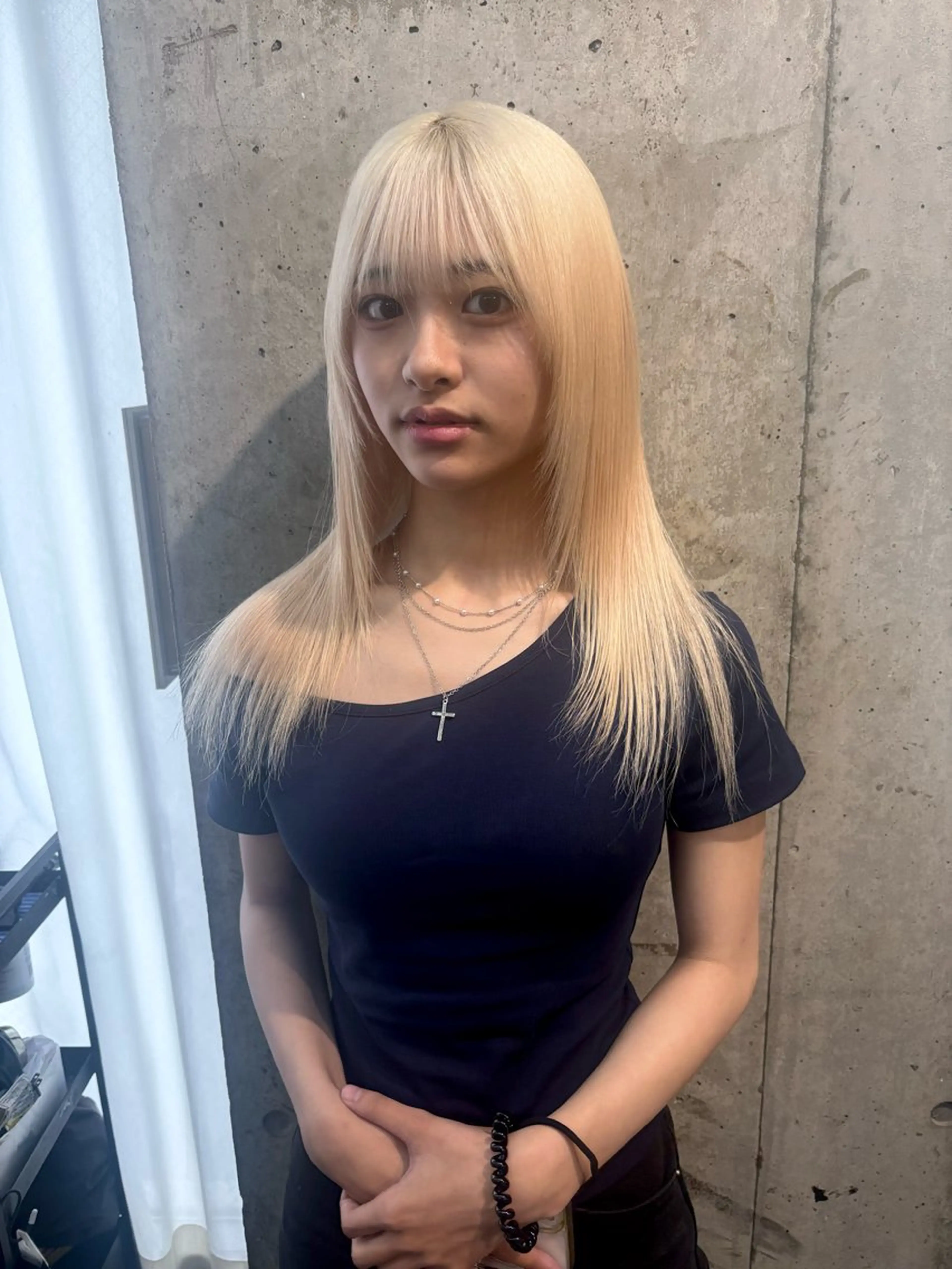 ロング カラー ブロンド ホワイトブロンド カット ヘアカラー lani hair salon所属・SHOTO ハイトー ン/デザインカラーのヘアスタイル