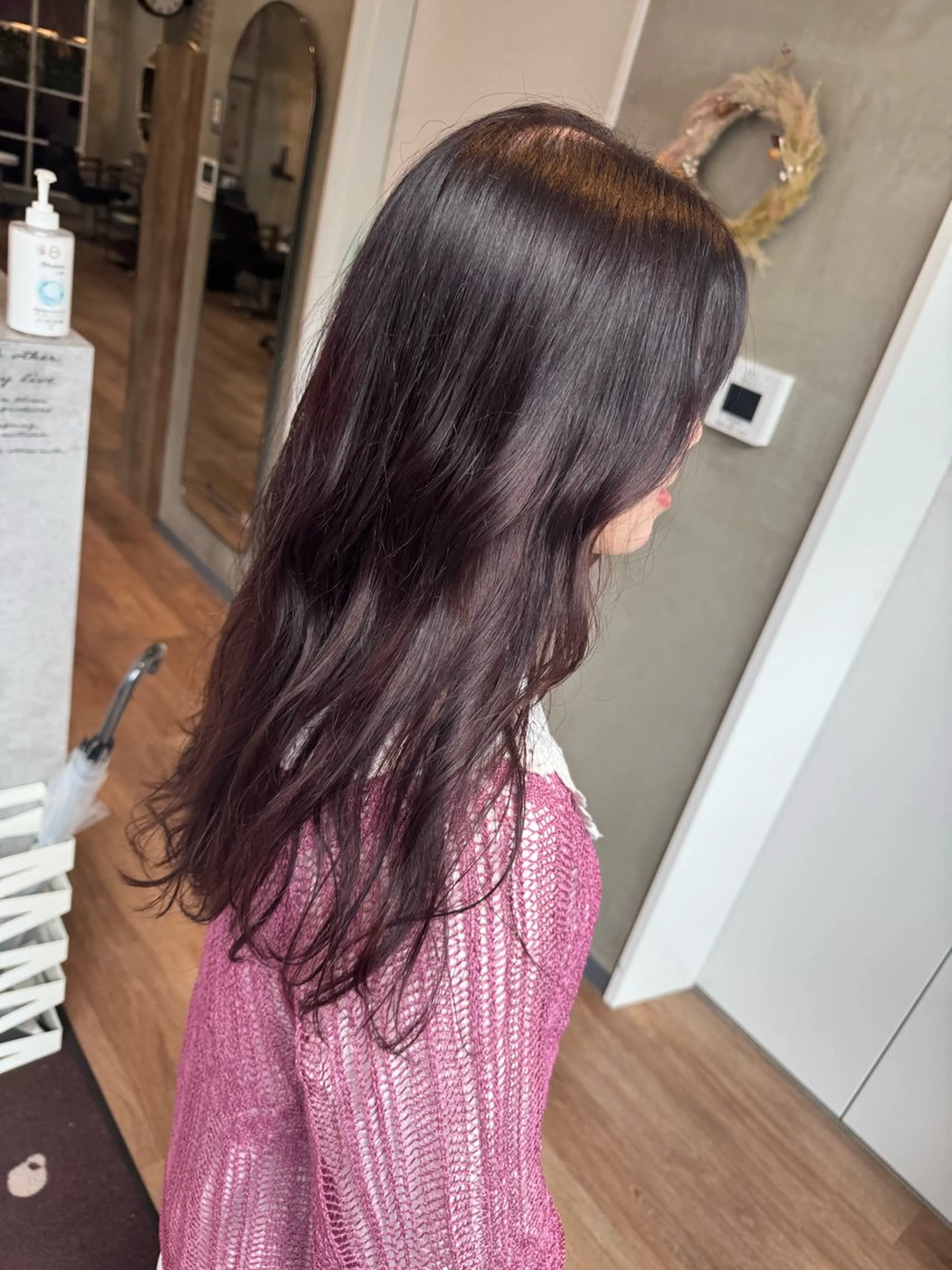 セミロング カラー ボルドーカラー yoshi (高橋福博)のヘアスタイル