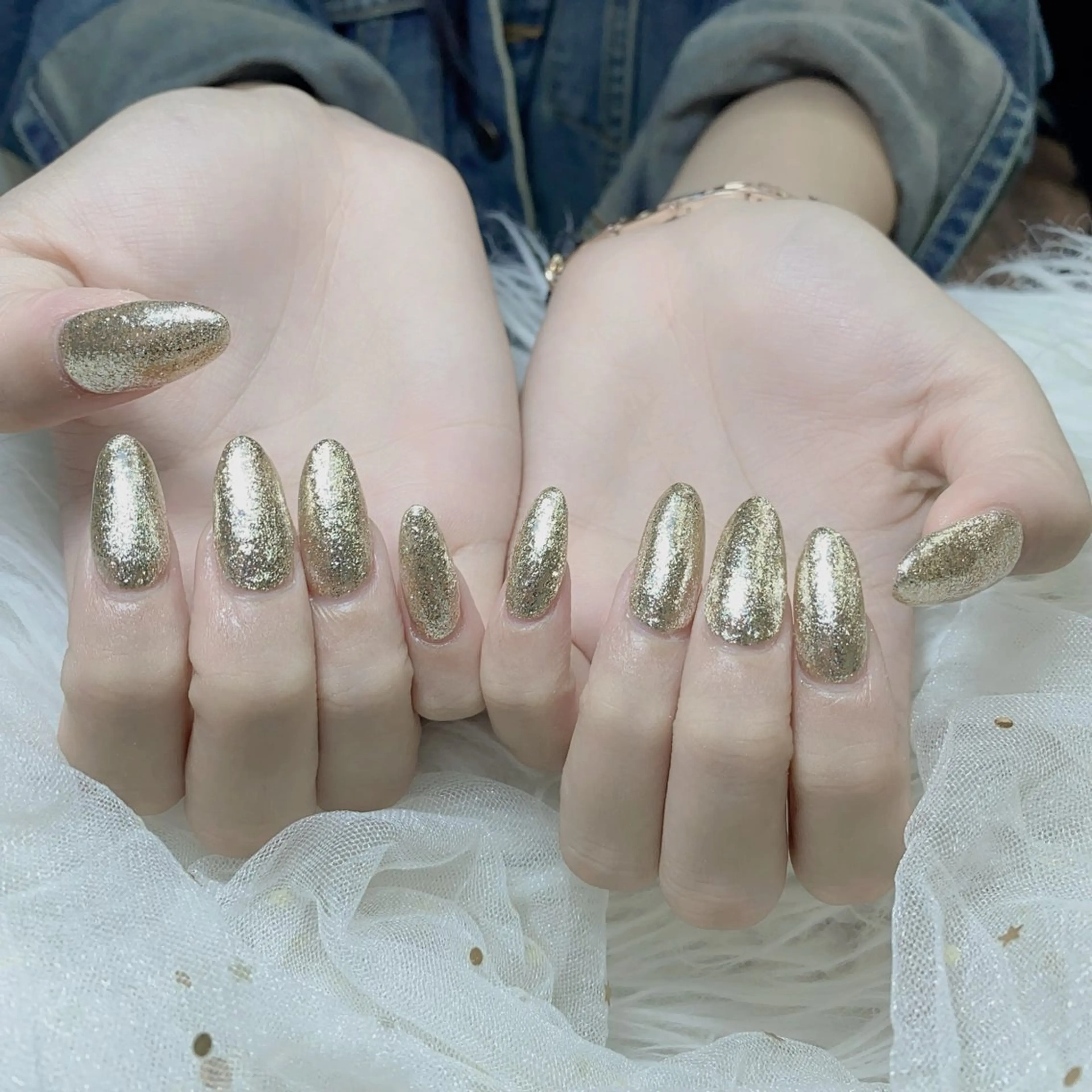 ネイル ラメ(グリッター) ワンカラーネイル スカルプネイル ELIA【エリア】 nailsalonのネイルデザイン