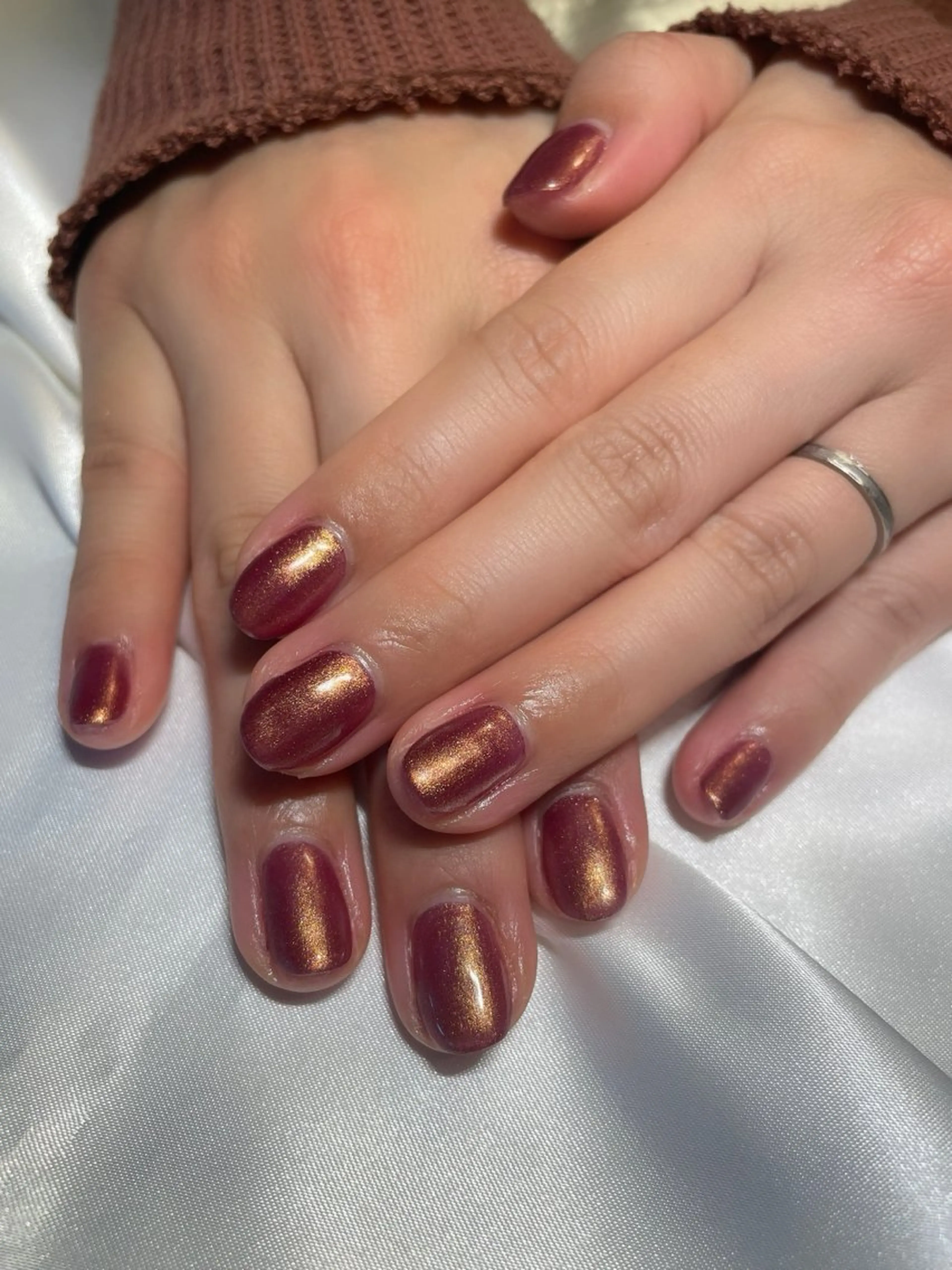 ネイル ブラウン ワンカラーネイル ハンドネイル ROPE nail ロペネイルのネイルデザイン