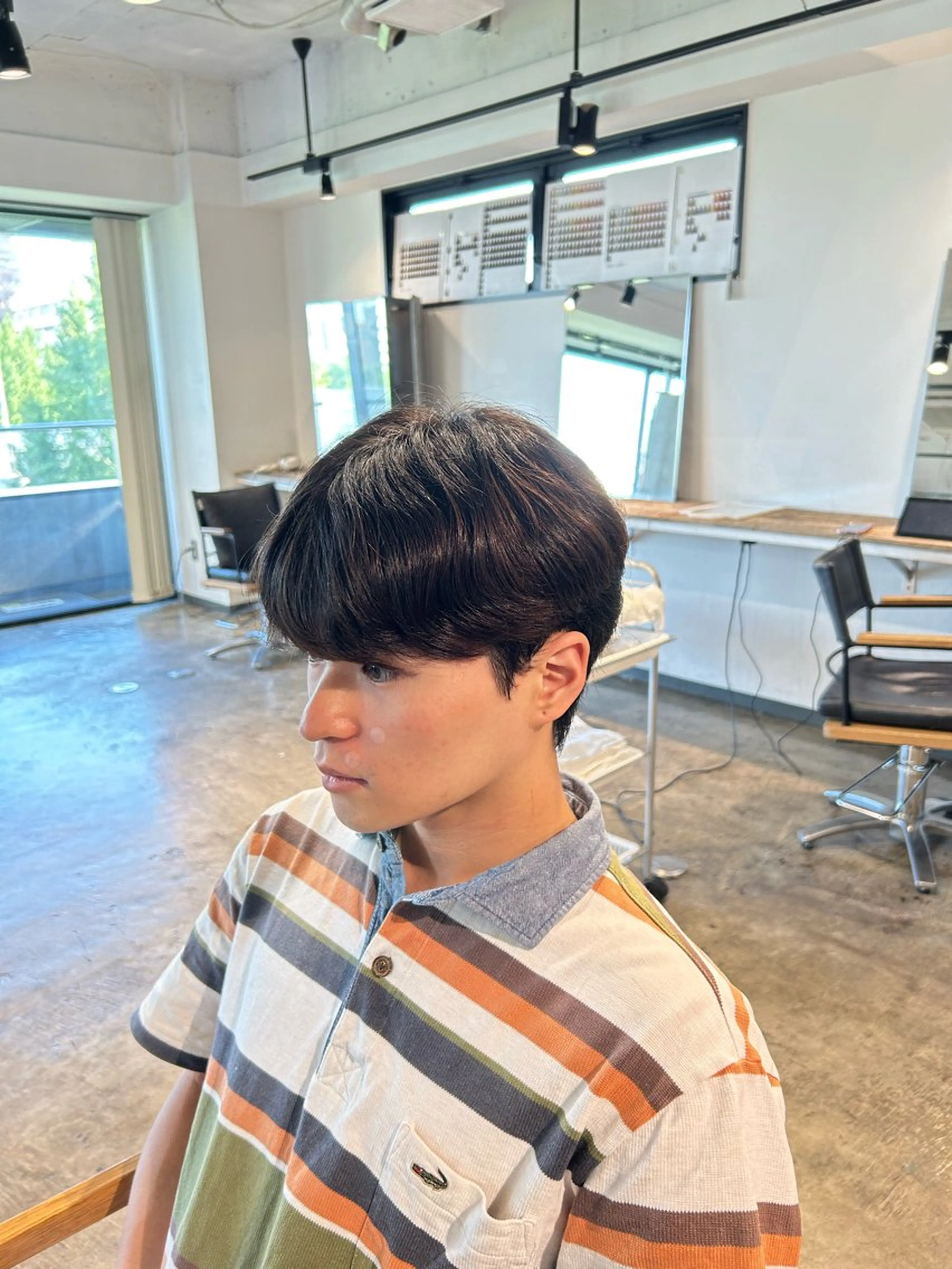 ショート パーマ メンズ センターパート ダウンパーマ カルマパーマ メンズ韓国風 マッシュ become men's hair 名駅店所属・名駅/フェザーパーマ 韓国ヘア/森岡のヘアスタイル