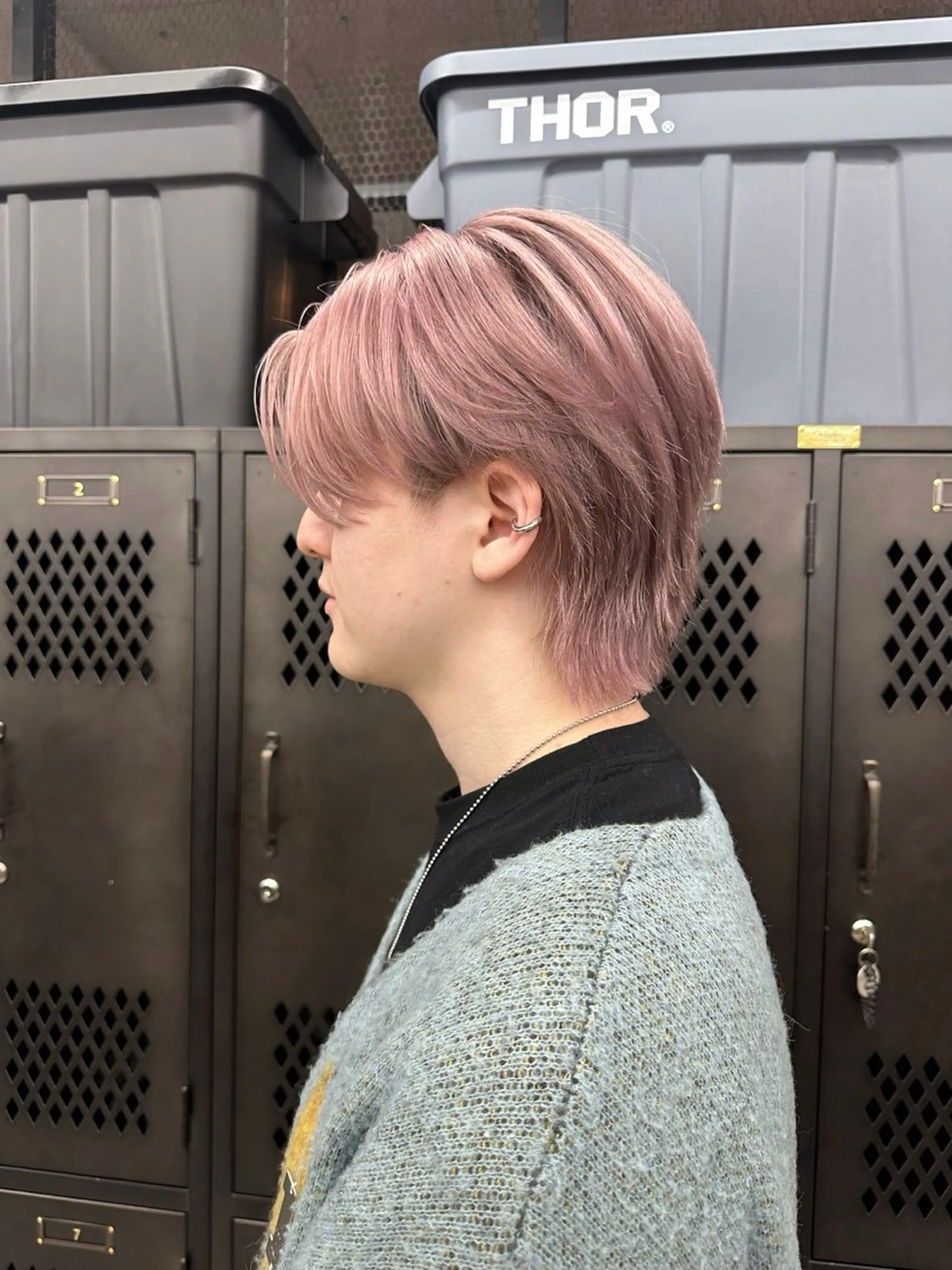 ミディアム カラー メンズ ピンクカラー ヘアカラー トリートメント メンズ特化 🦋KANOKO🦋のヘアスタイル