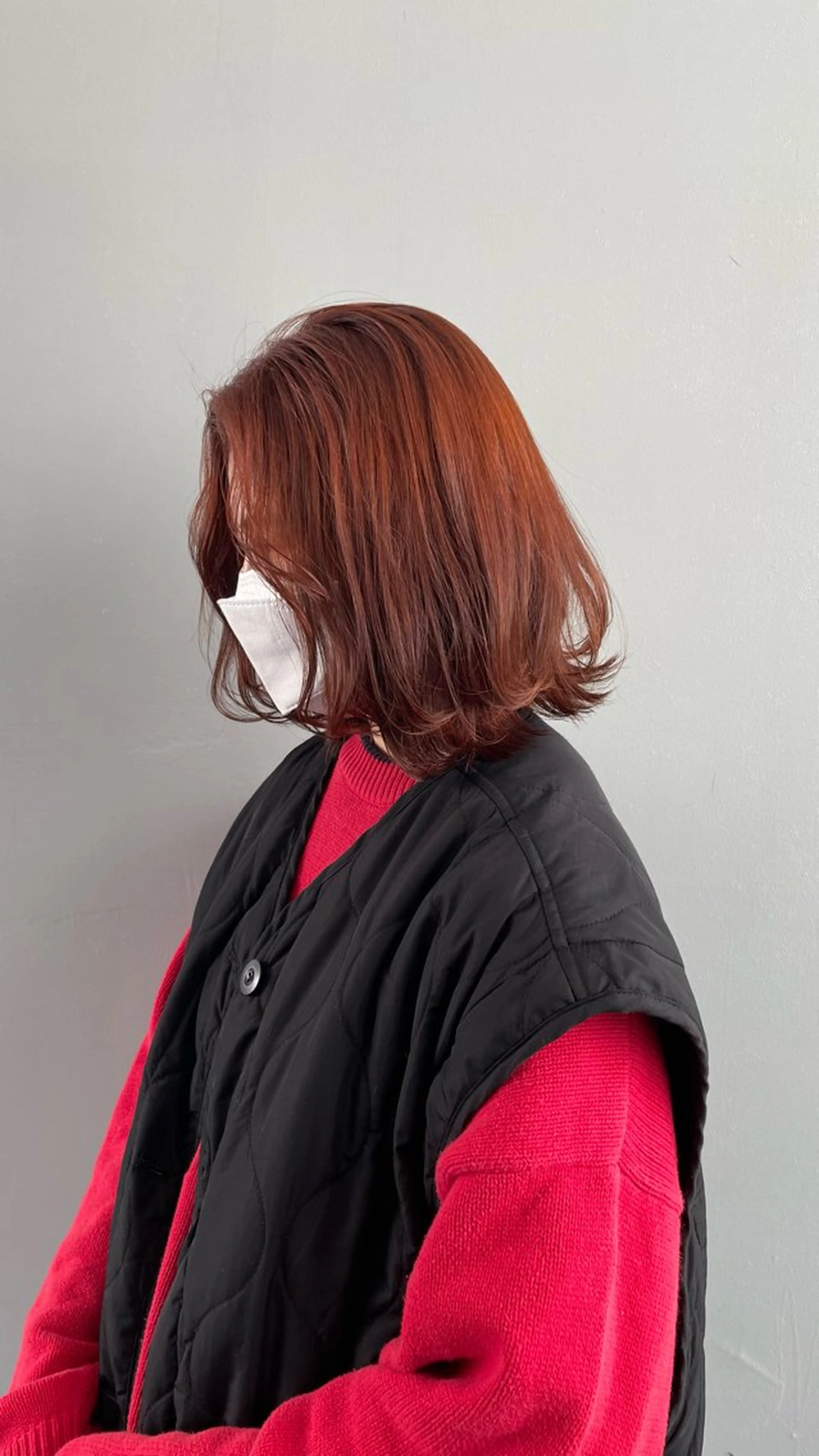 ミディアム カラー ヘアアレンジ メンズ ブラウンカラー オレンジ オレンジブラウン 顔まわりレイヤー レイヤーカット ヘアカラー トリートメント ヘアセット 💐大人可愛く Kroda💐のヘアスタイル