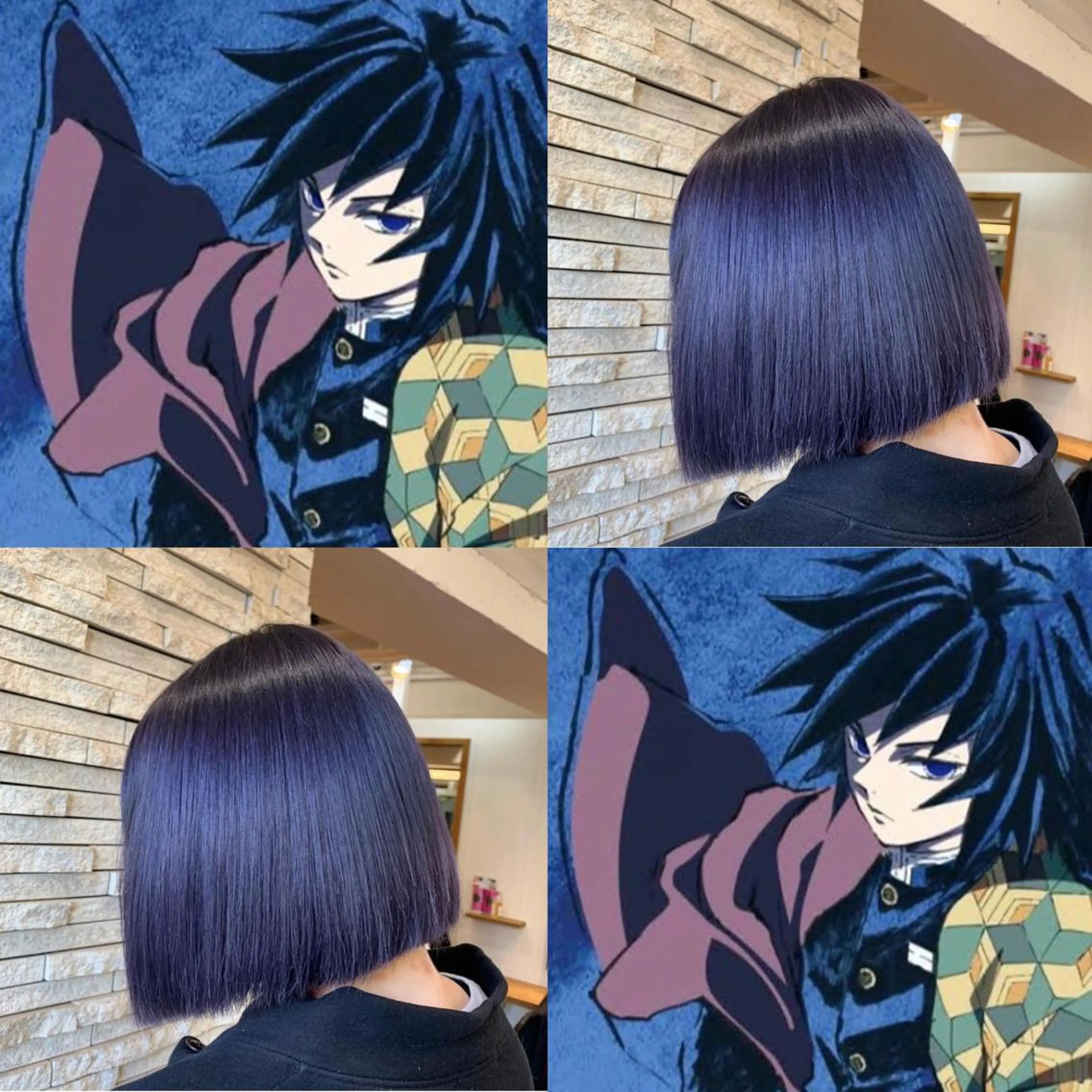 ミディアム カラー ブリーチ ブルーカラー ネイビーカラー ヘアカラー サロウィン千葉所属・サロウィン千葉店 Toshikiのヘアスタイル