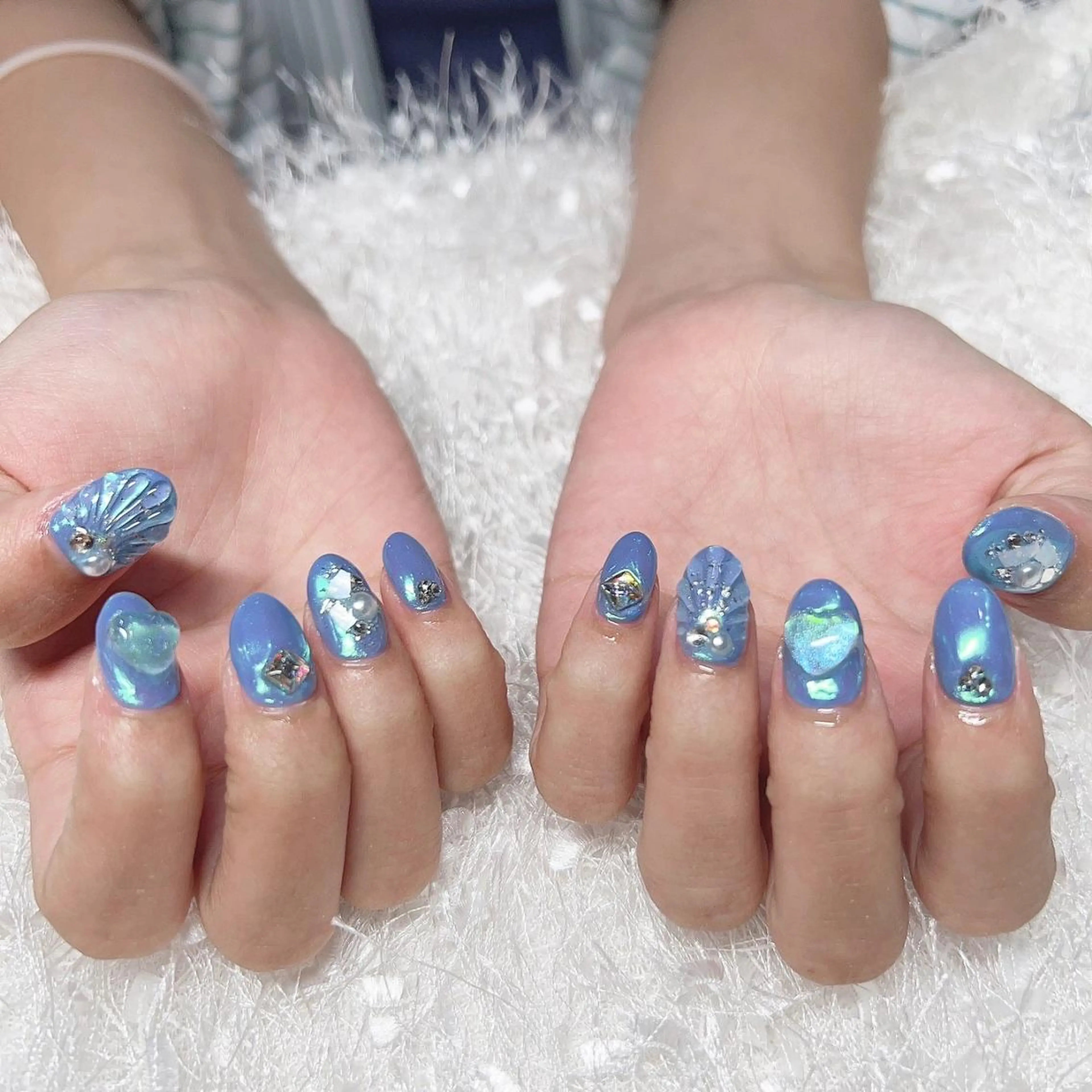 ネイル 長さ出し ジェルネイル グラデーション 韓国ネイル マグネットネイル ハンドネイル Nail&eye Belire 新宿のネイルデザイン