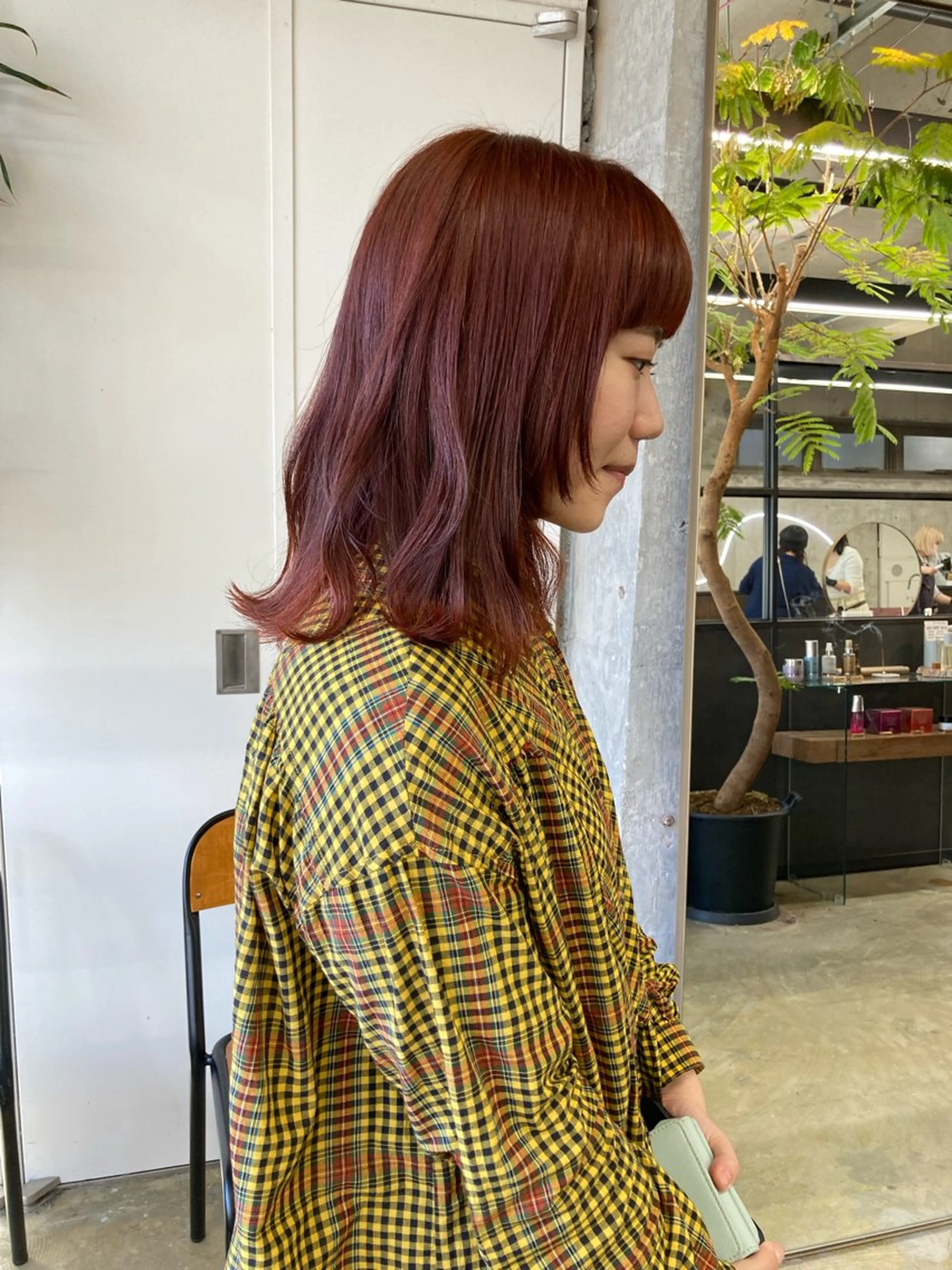 ミディアム カラー ブリーチ ダブルカラー ブリーチなしカラー カット ヘアカラー 小木曽智美 /ボブ/ショートのヘアスタイル