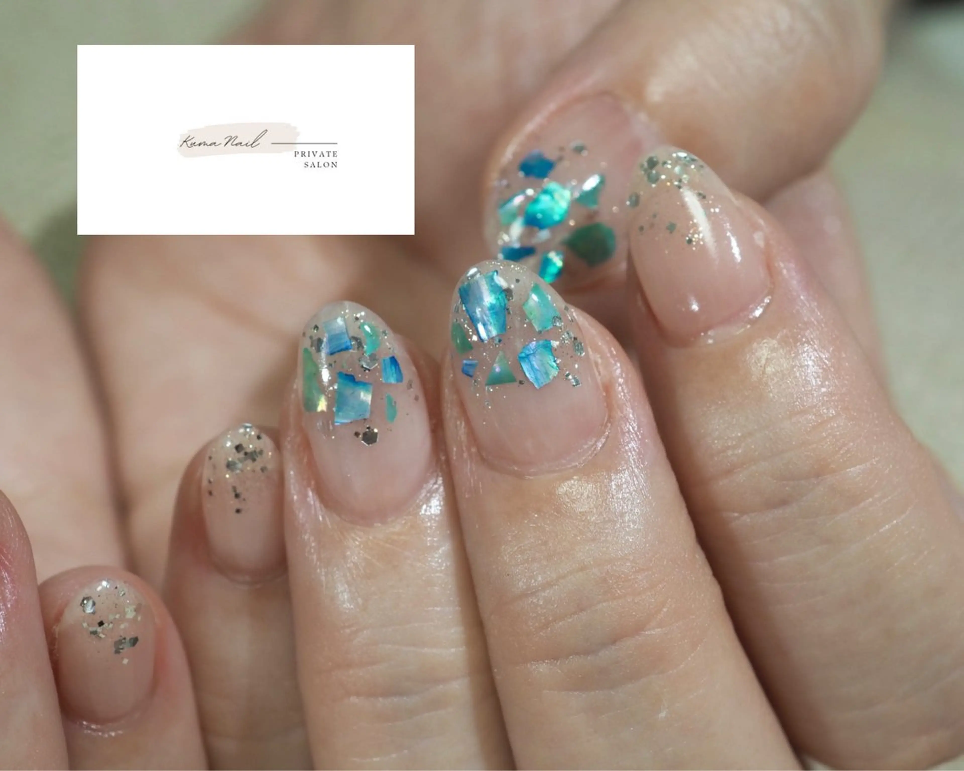 ネイル ジェルネイル ラメ(グリッター) ニュアンスネイル パラジェル シンプルネイル 藤が丘/守山/長久手 Kuma Nailのネイルデザイン