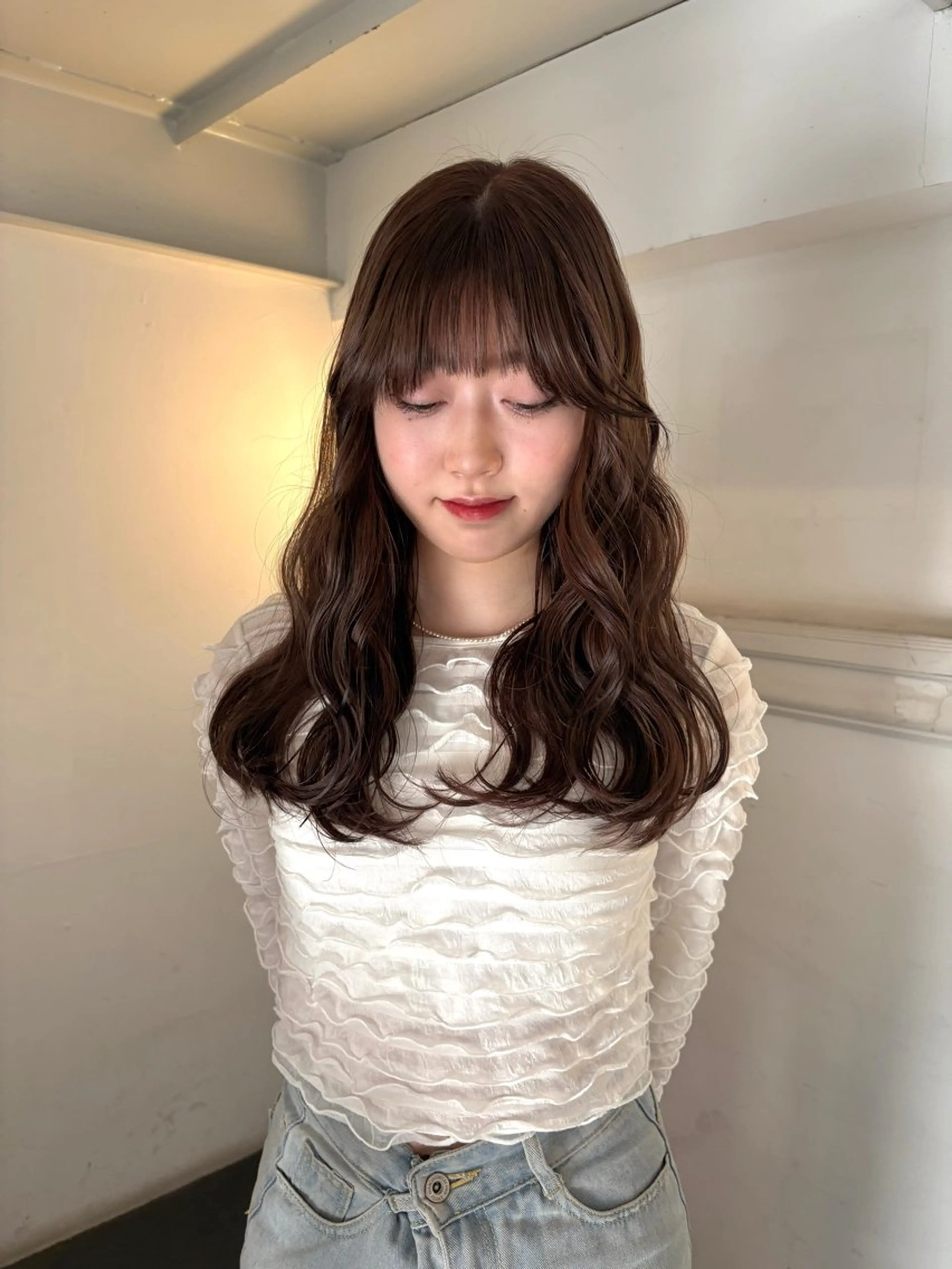 ロング カット ヘアカラー トリートメント Fev YUZUのヘアスタイル
