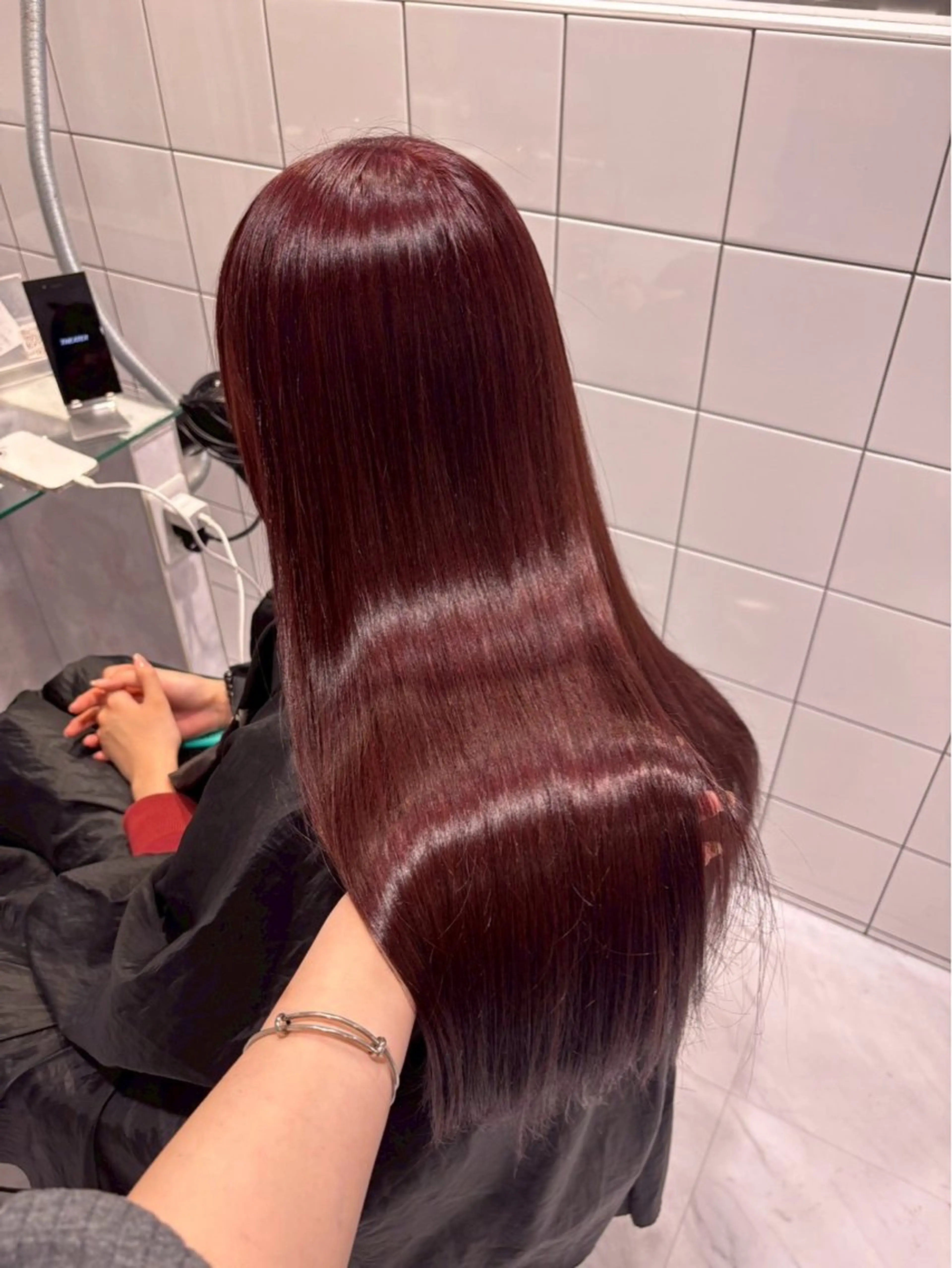 ロング カラー ワンカラーでできる 暖色カラーゆいりのヘアスタイル