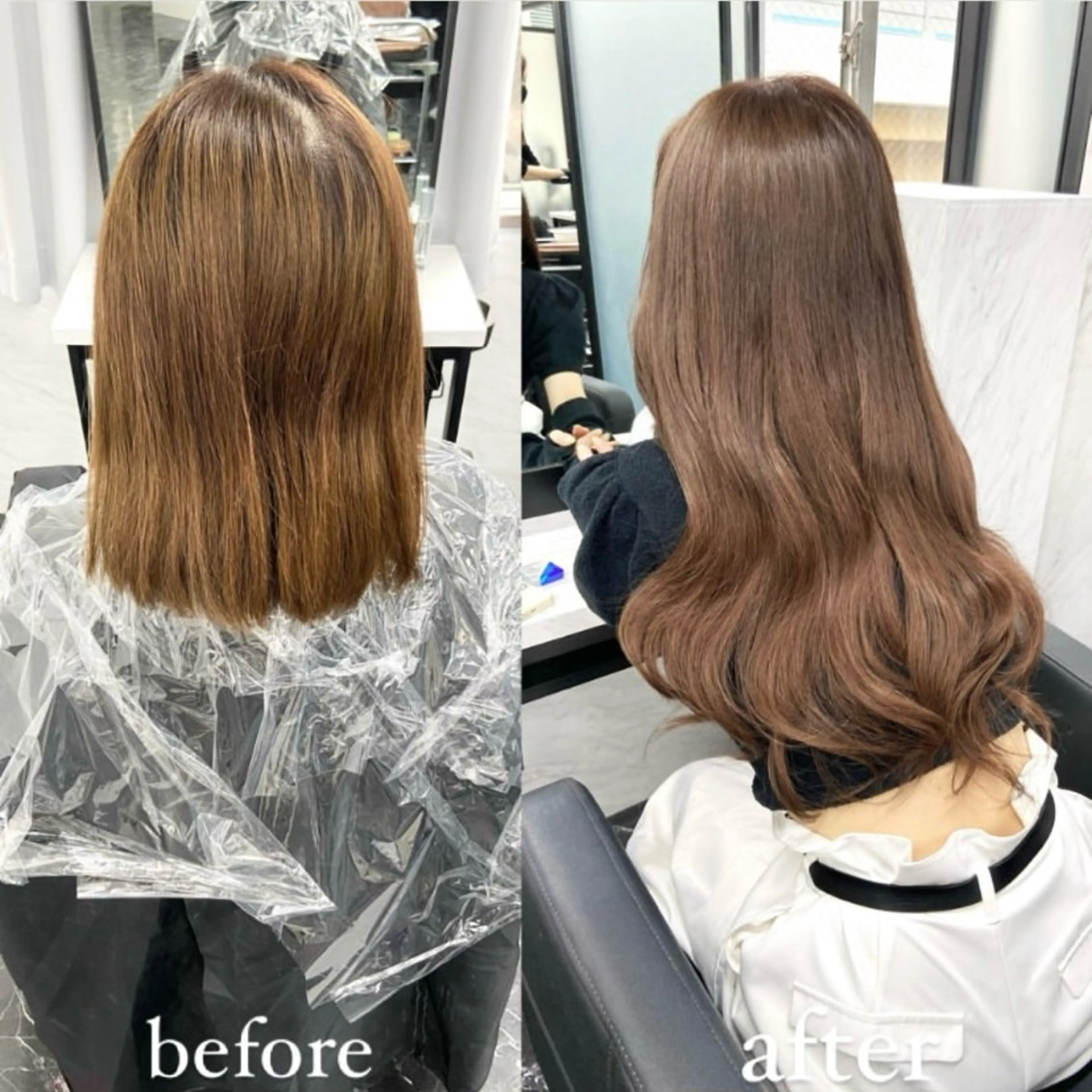 ロング カラー エクステ ヘアカラー エクステ LANDS所属・nanaka 🤍韓国ワンホンヘアのヘアスタイル