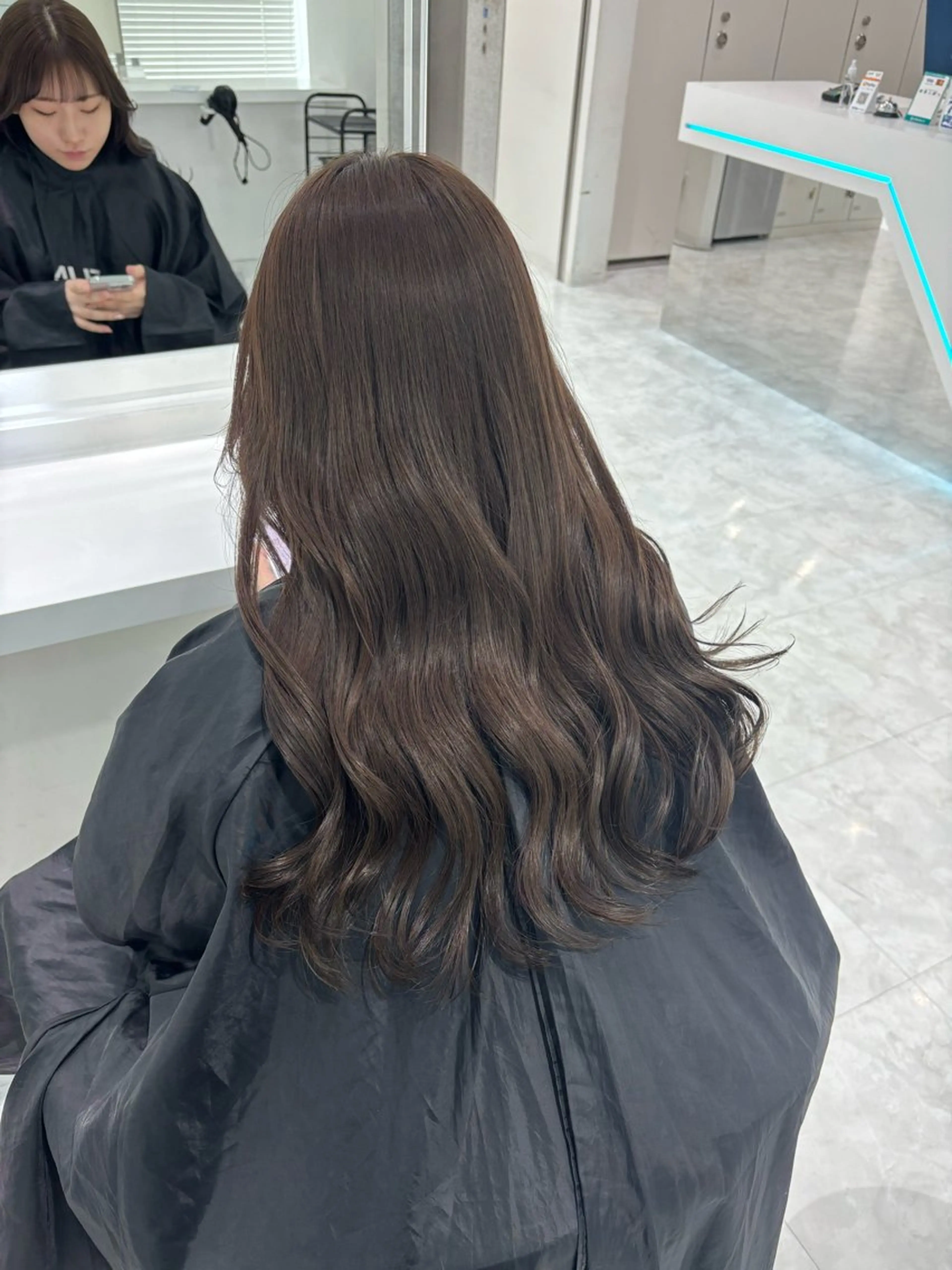 ロング ヘアカラー トリートメント ヘッドスパ ヘアセット 都内1優しい🤍透明 感カラー🤍サツキのヘアスタイル