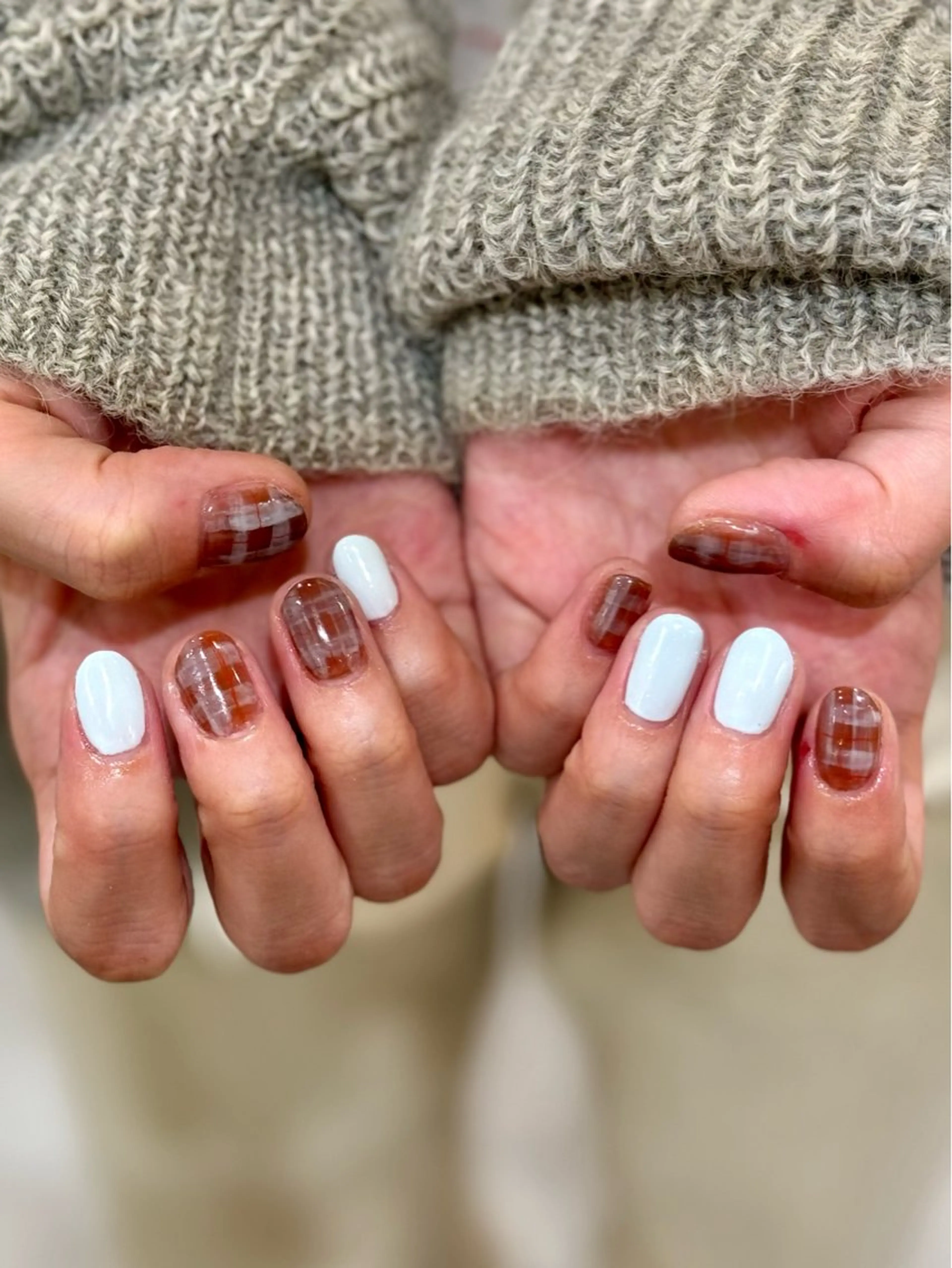 メンズ ネイル ハンドネイル 暖色カラー/nail / miu 🌺❤︎のネイルデザイン