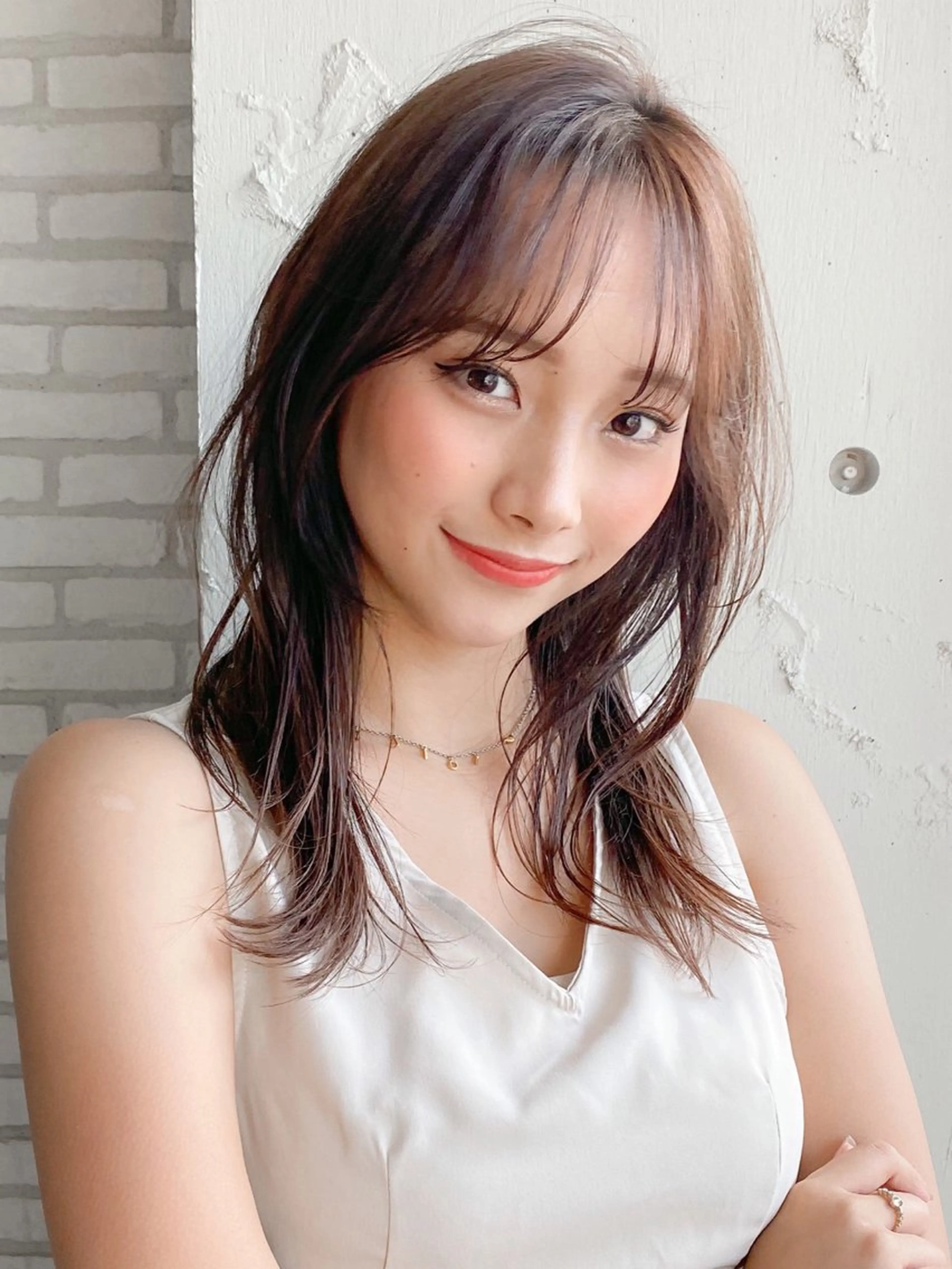 セミロング カラー レイヤーカット 佐藤 侑哉のヘアスタイル