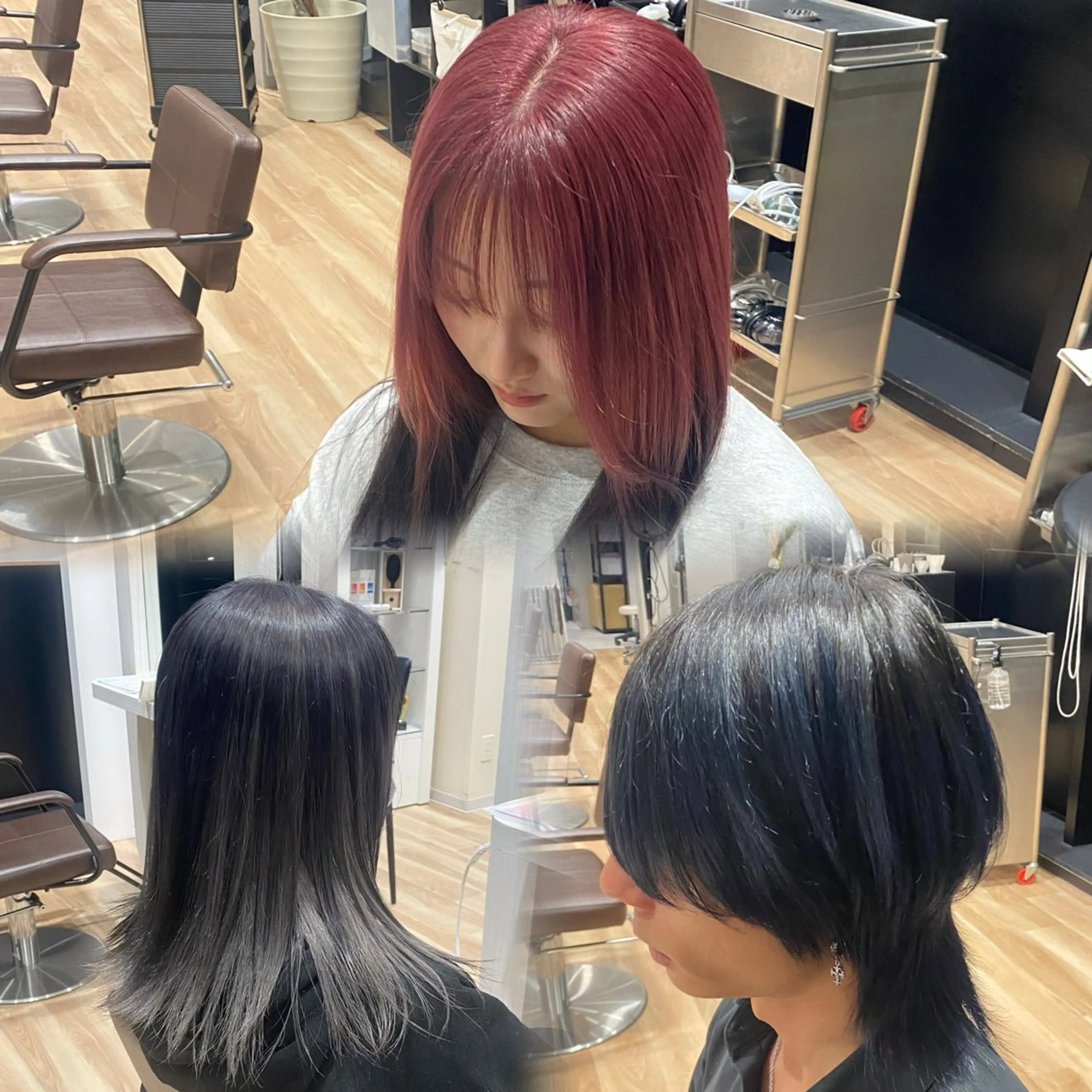 ダブルカラー(ブリーチ+ワンカラー)の写真