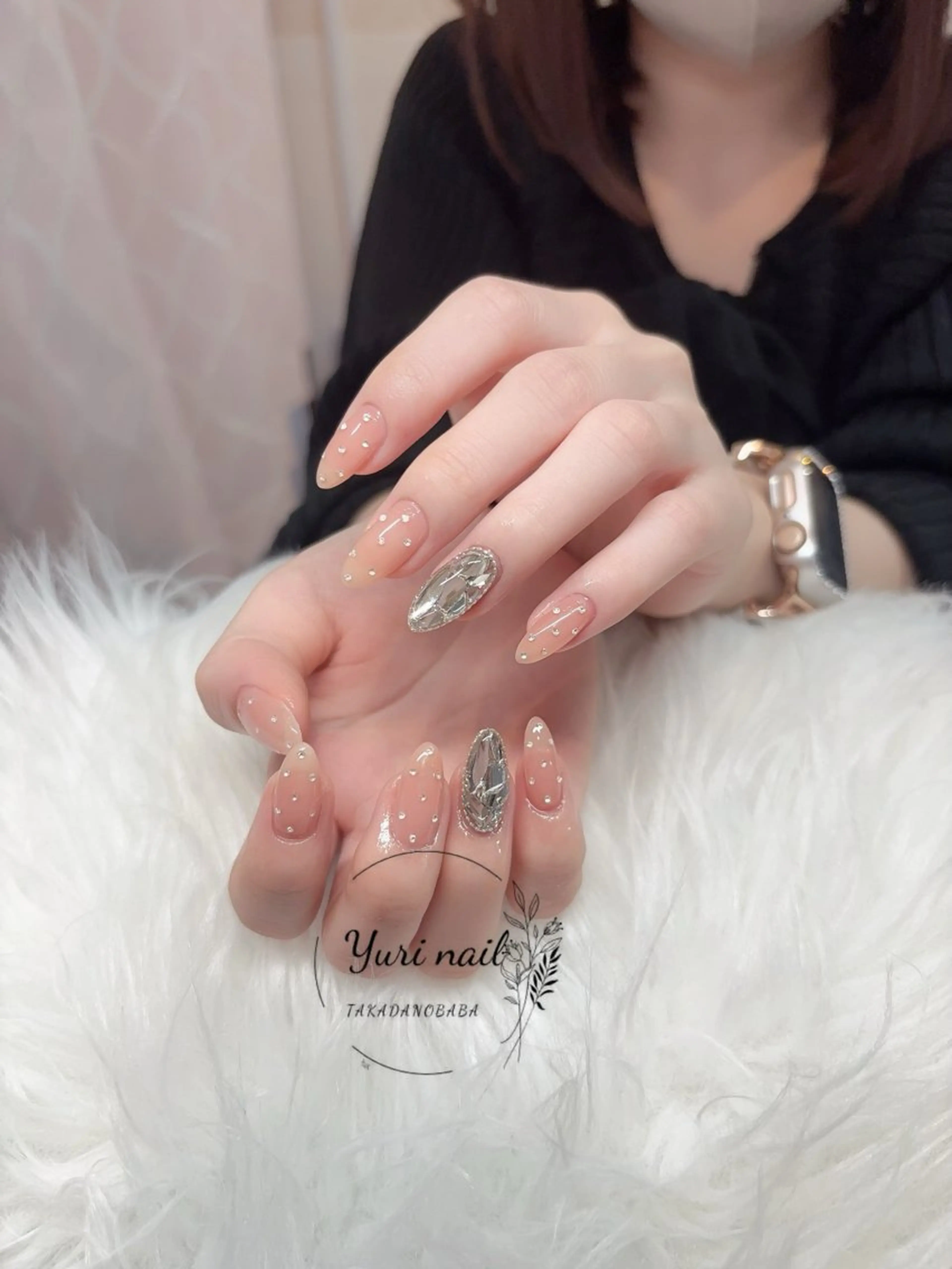 ネイル フレンチネイル 韓国ネイル マグネットネイル ミラーネイル 持ち込み ハンドネイル yurinail所属・yuri nail 高田馬場のネイルデザイン