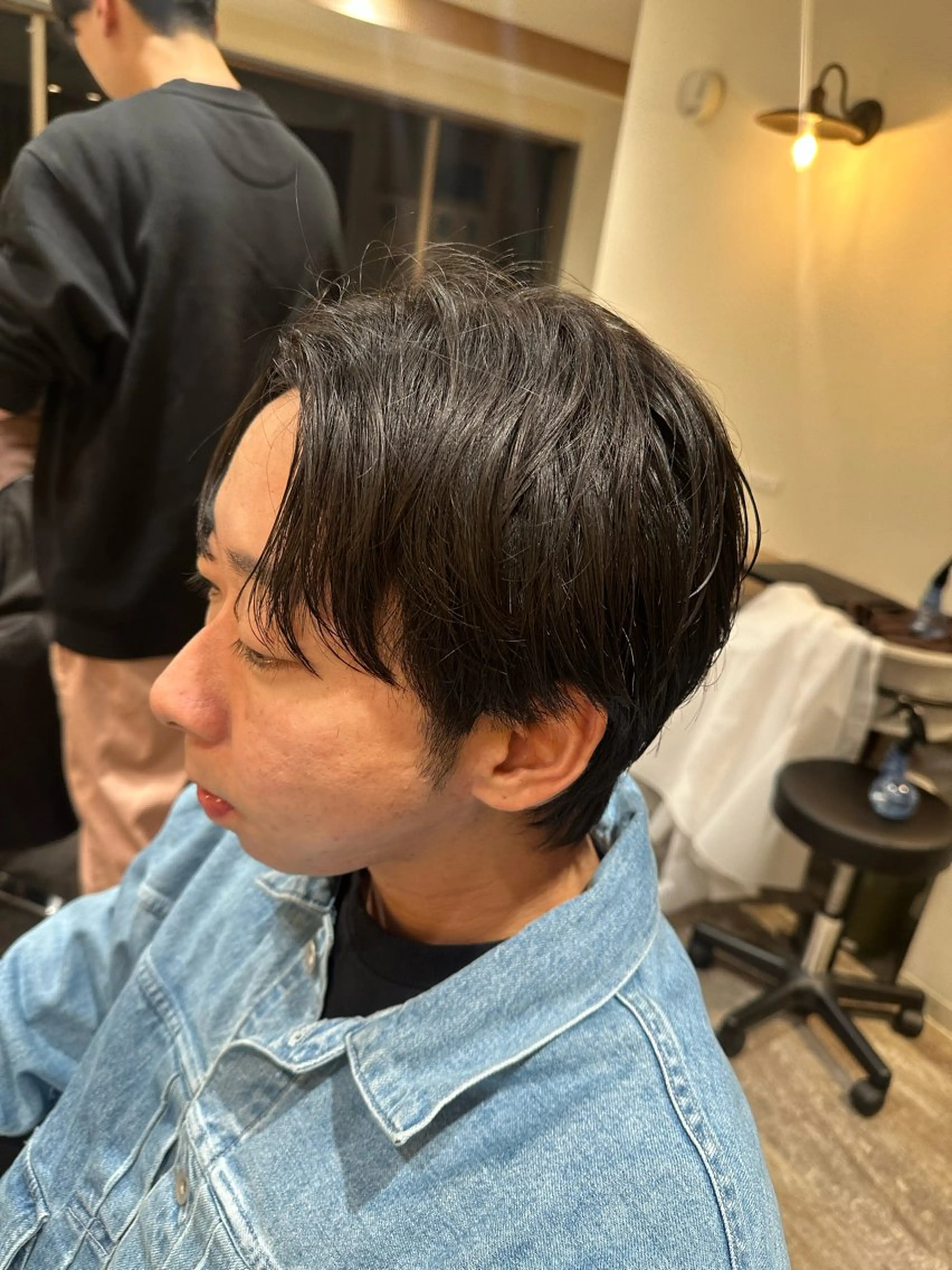 ショート パーマ メンズ センターパート メンズ韓国風 韓国風ヘア メンズカット×眉毛 デザイナー⚘Nanaのヘアスタイル
