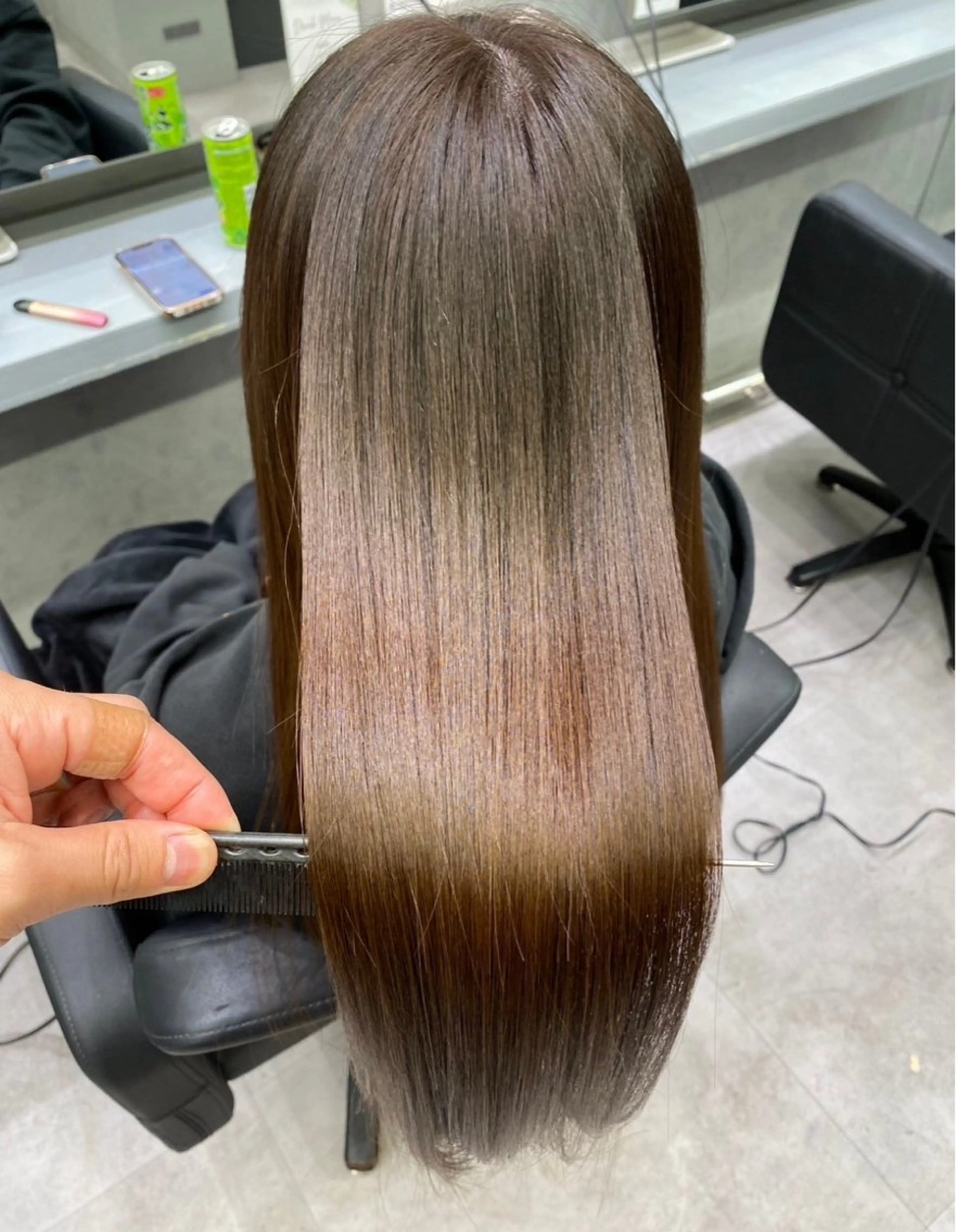 ロング カラー ヘアアレンジ ブラウンカラー 透明感カラー ダークブラウン 韓国風レイヤーカット 艶カラー🫧菊池のヘアスタイル