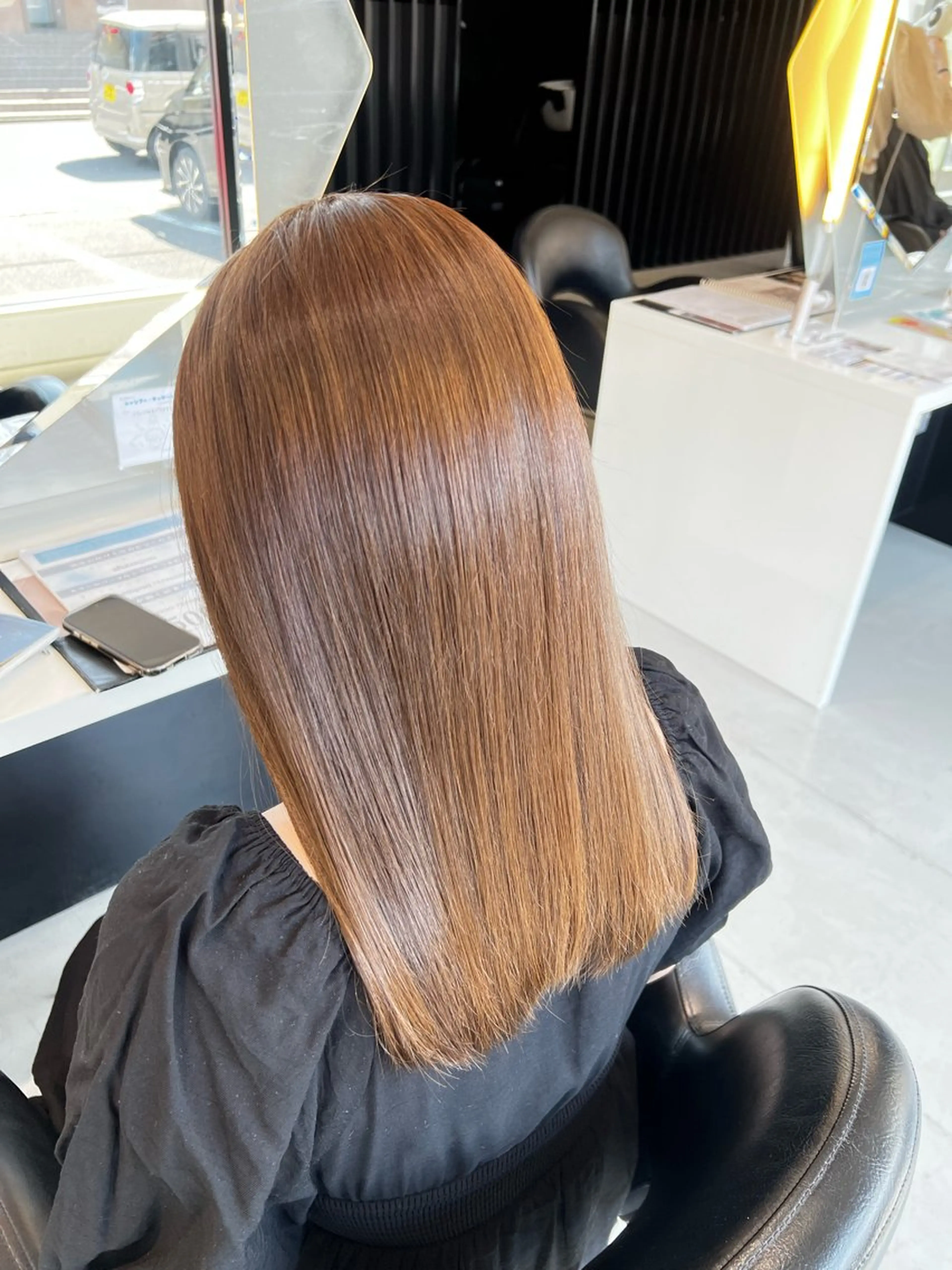 セミロング カット ヘアカラー トリートメント 韓国風顔まわり/もみ れ毛/マツエク♡美咲のヘアスタイル