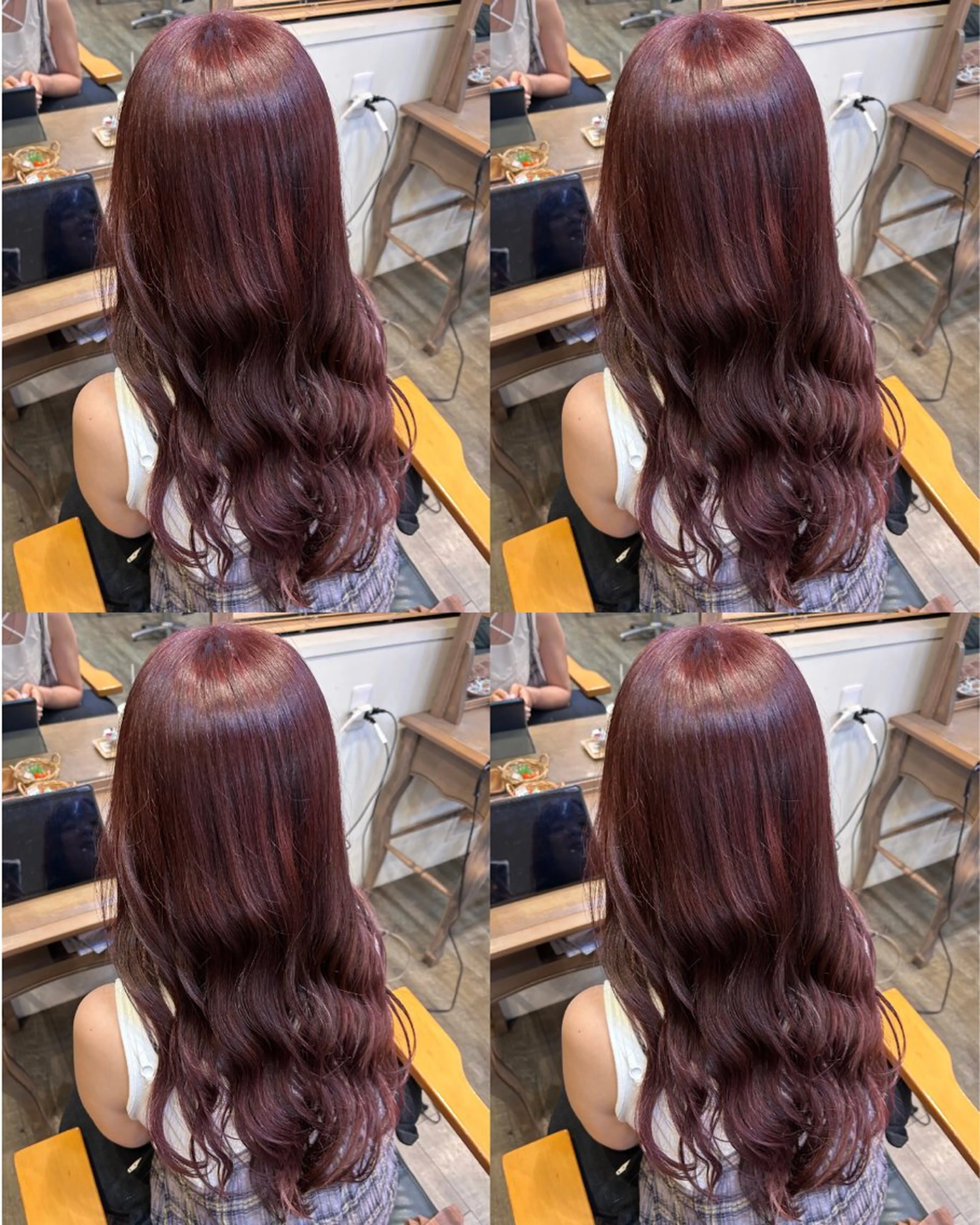 ロング カラー レッドカラー カット ヘアカラー SALOWIN 新宿三丁目me+所属・レイヤー/ボブ/ 髪質改善/石井ハルカのヘアスタイル