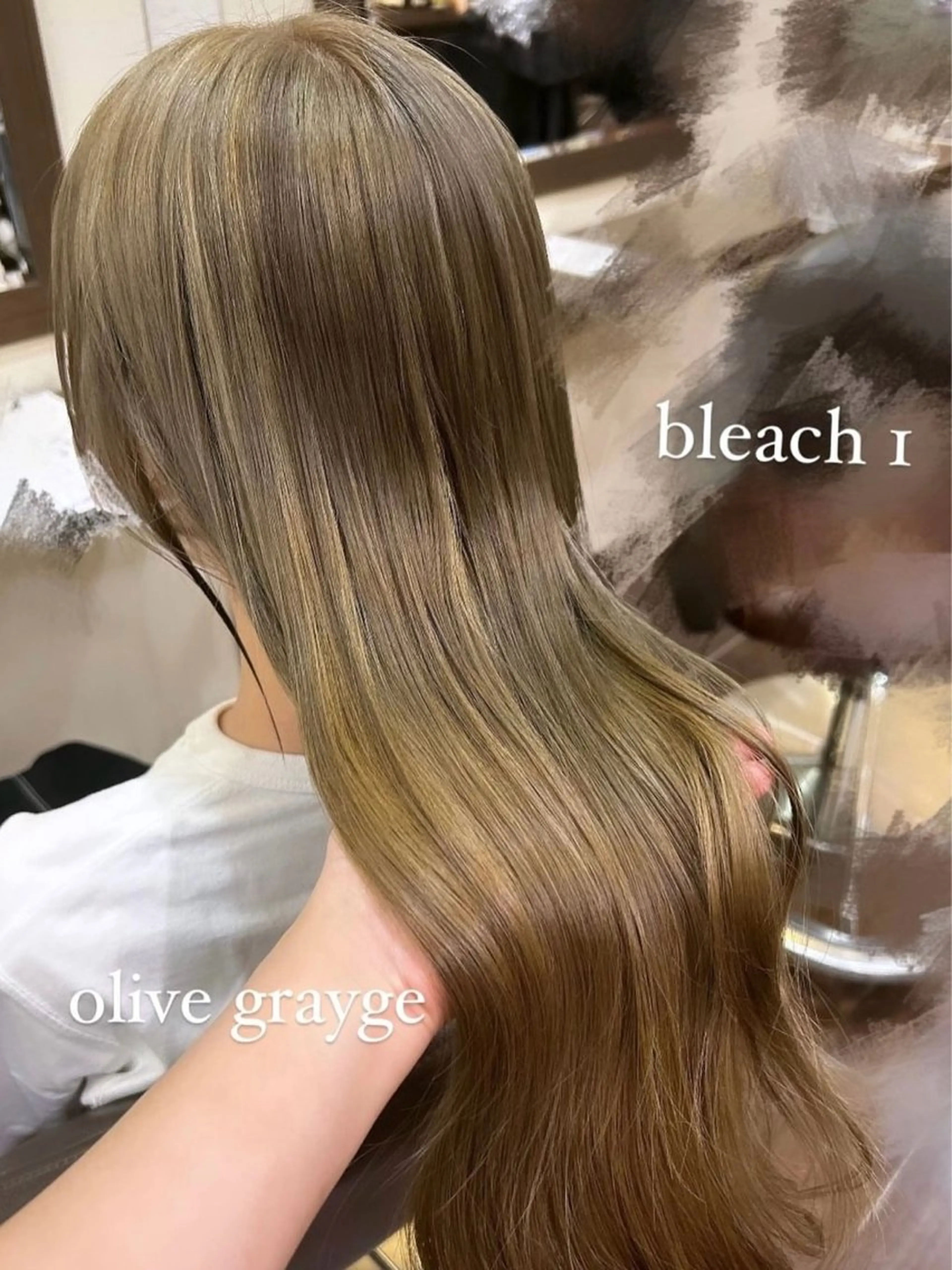 ロング カラー ブリーチ ハイトーンカラー オリーブカラー ヘアカラー メンズ/ブリーチなし サクラ🌸のヘアスタイル