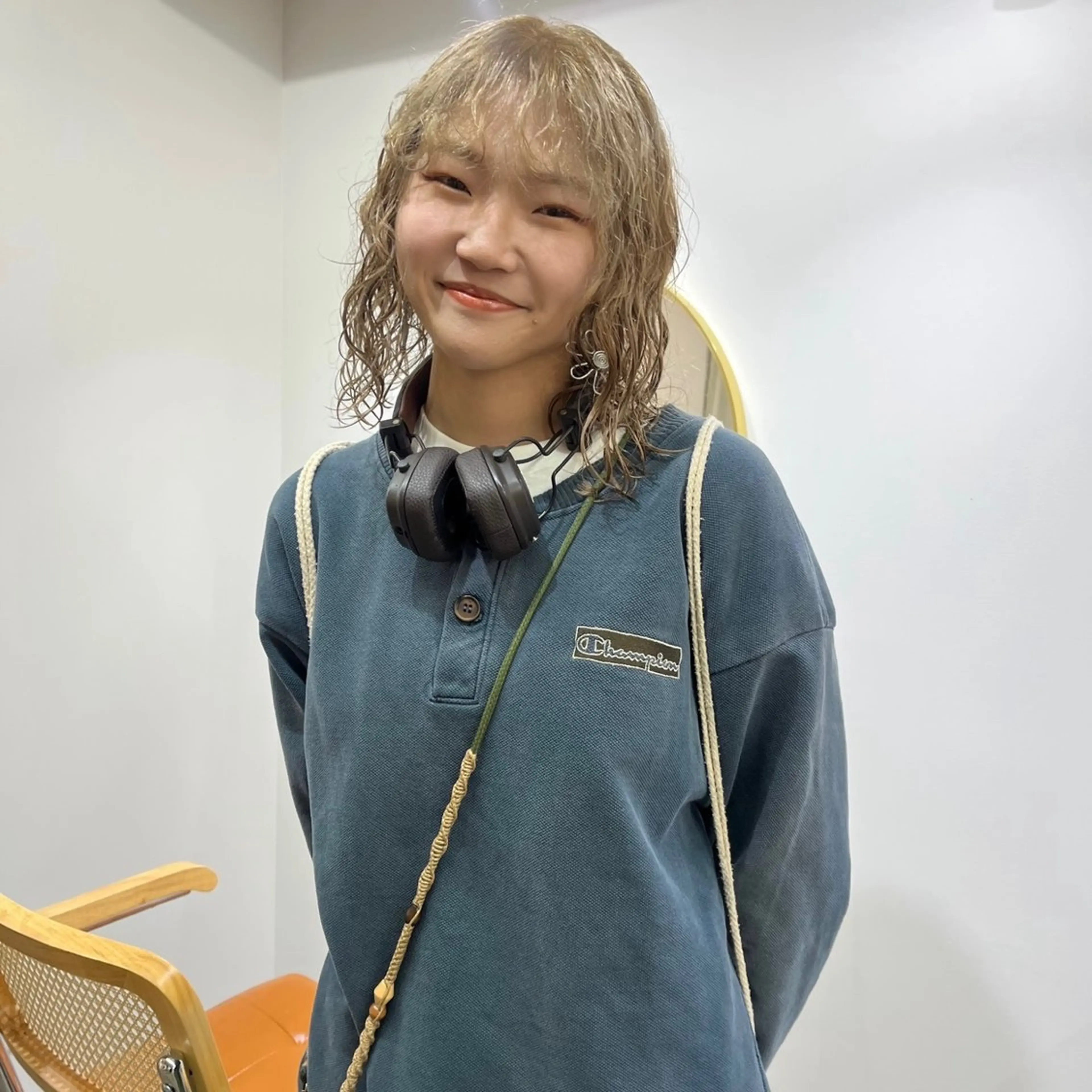 ミディアム カラー パーマ ハイトーン/心斎橋/ honomiのヘアスタイル