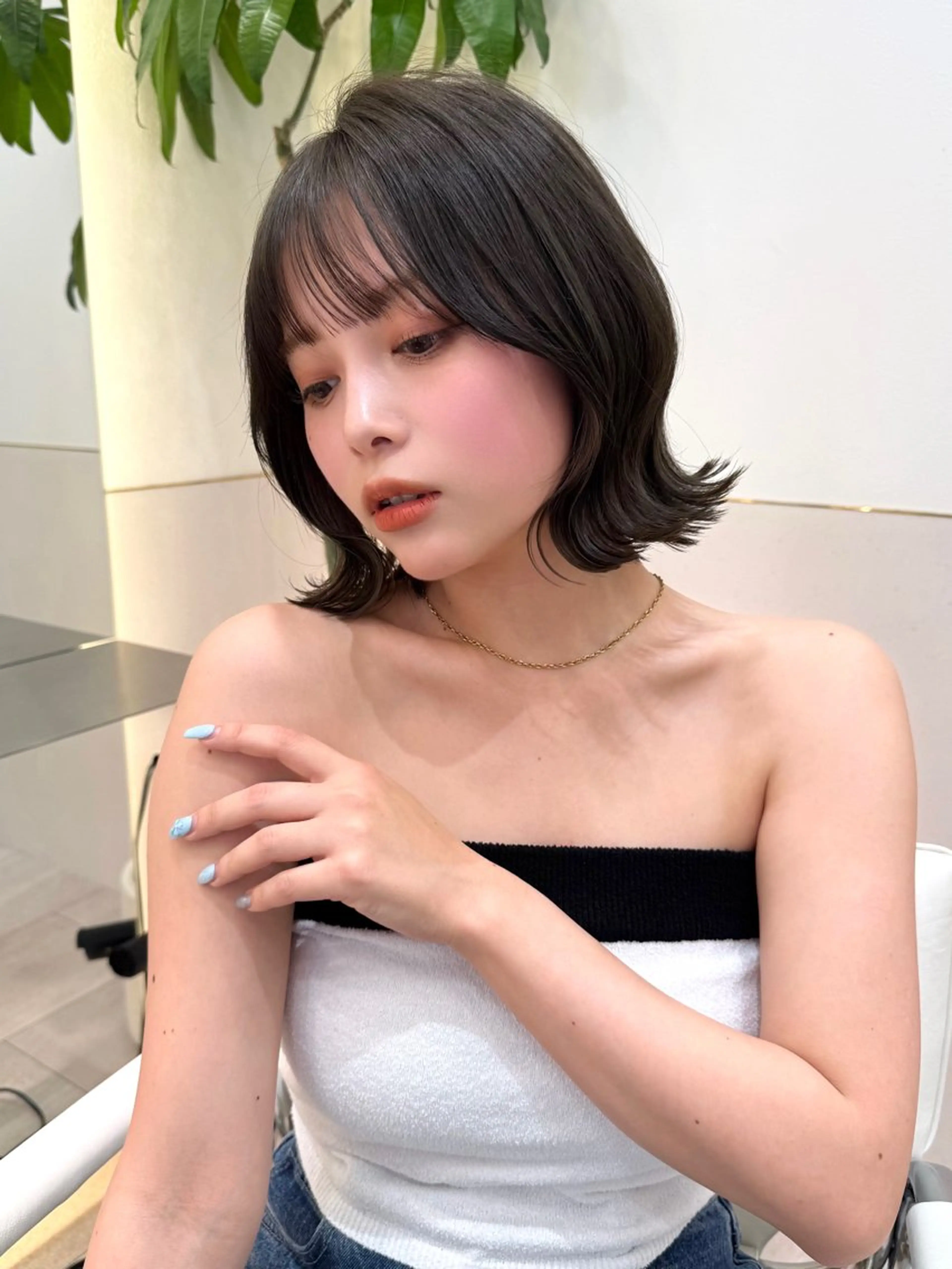 ミディアム カット ヘアカラー トリートメント 新宿/髪質改善/艶髪 韓国ヘア/大重聖斗のヘアスタイル