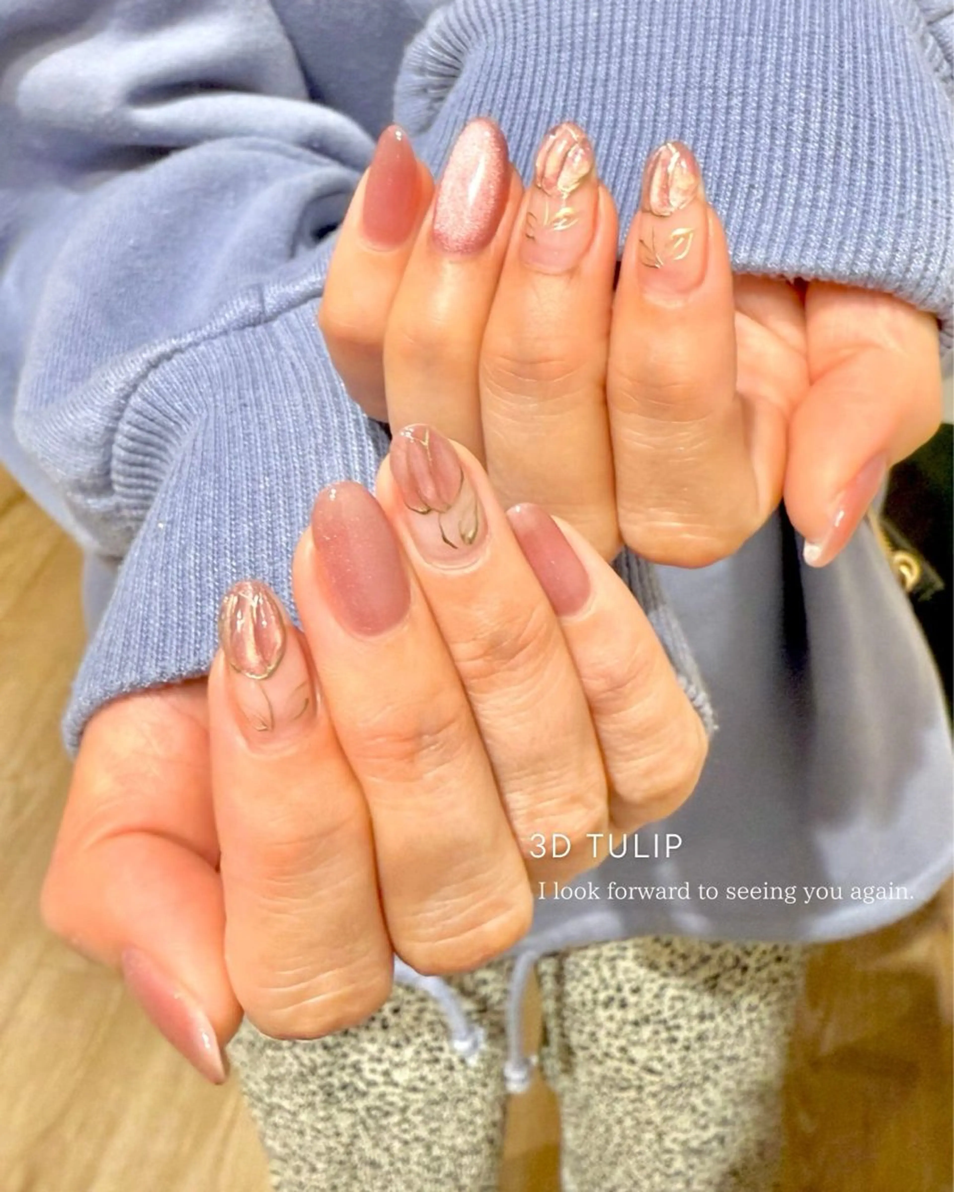 ネイル ジェルネイル マグネットネイル パラジェル ぷっくりネイル 春ネイル Seemly 千田町店所属・フラワーパラジェル 🌸シームリーエミのネイルデザイン