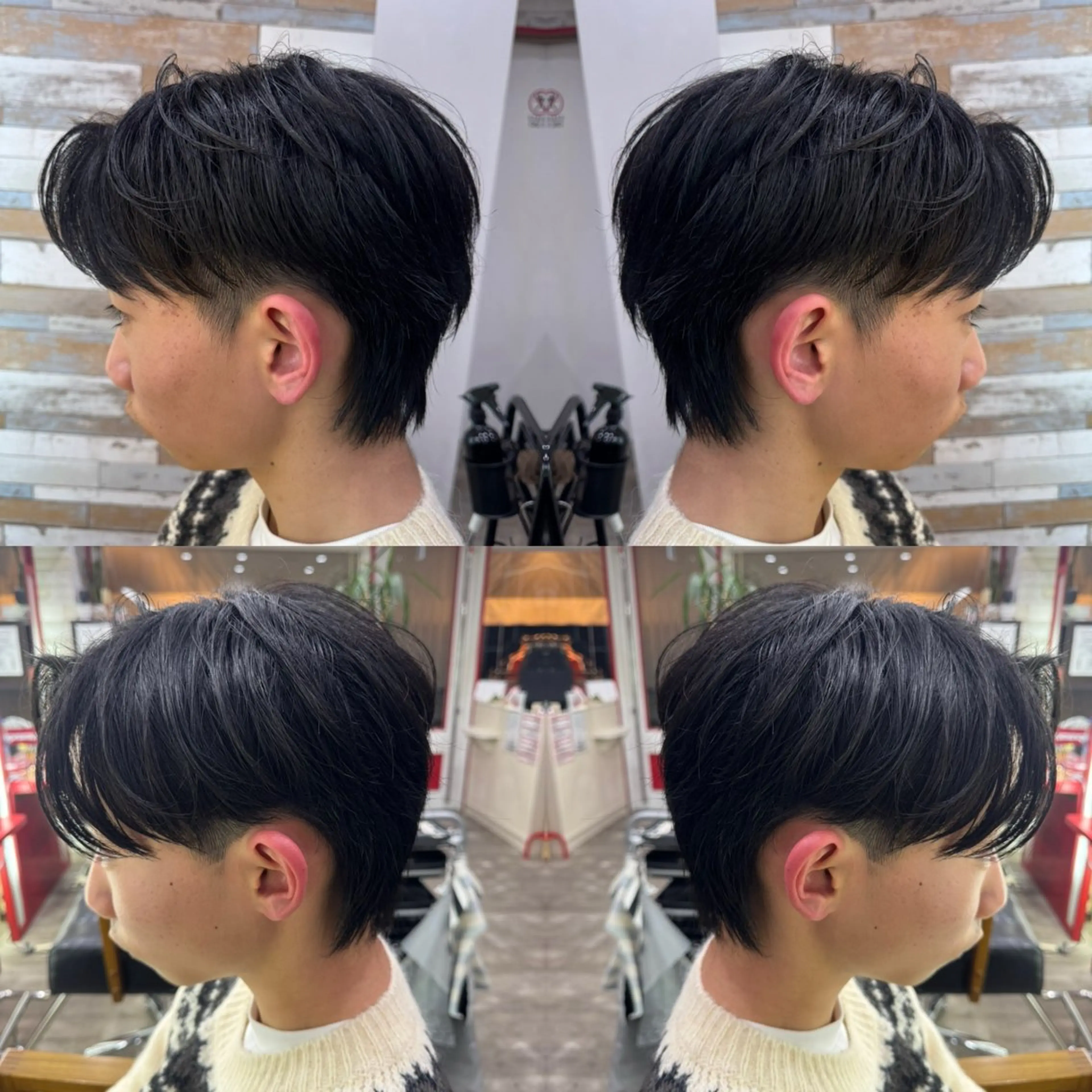 ミディアム メンズ センターパート 居心地の良さ◎ 明るいお店です◎のヘアスタイル