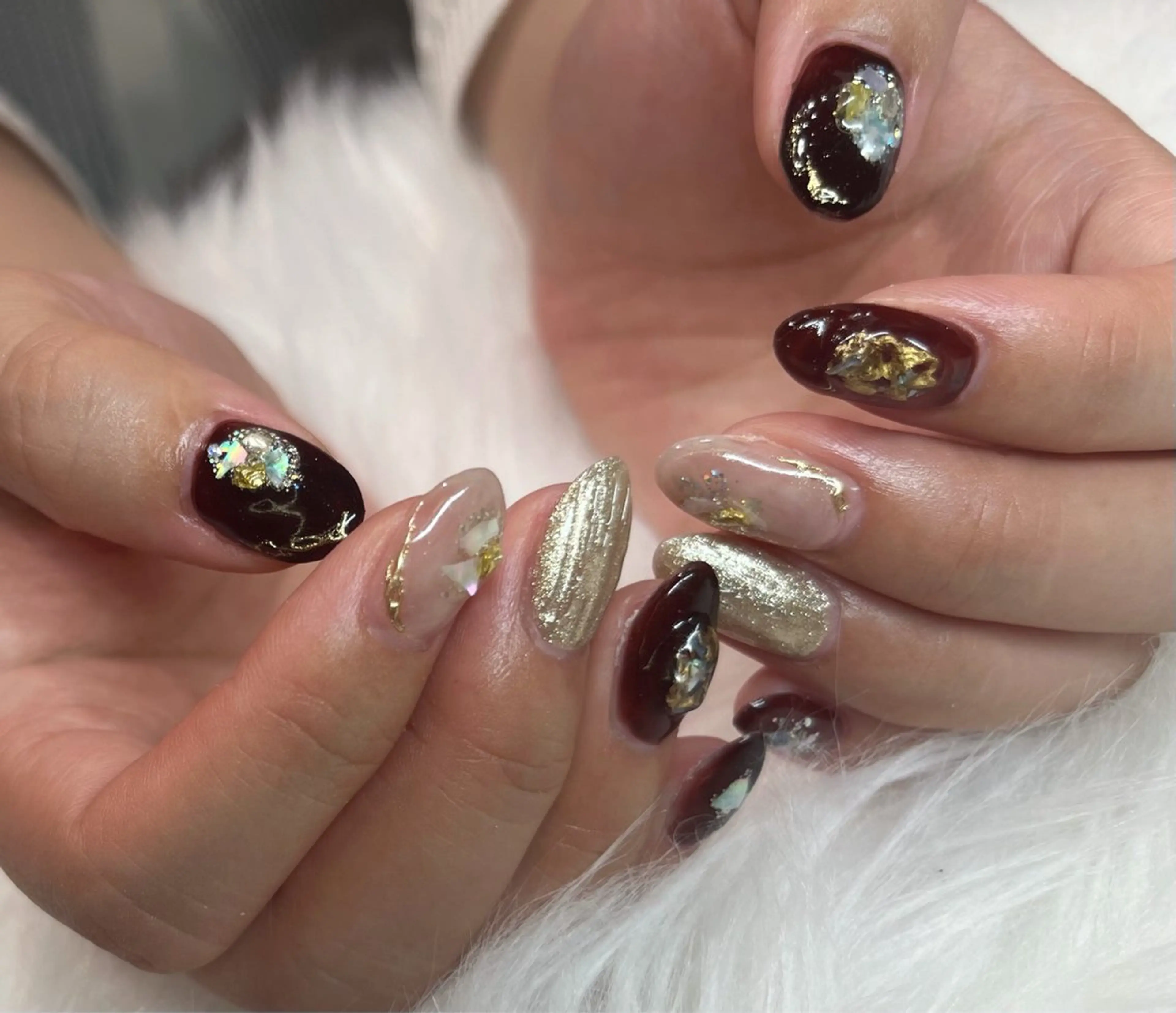 ミディアム NAIL SALON FLOR所属・キラキラネイル/ 韓国ネイルMAKIのネイルデザイン