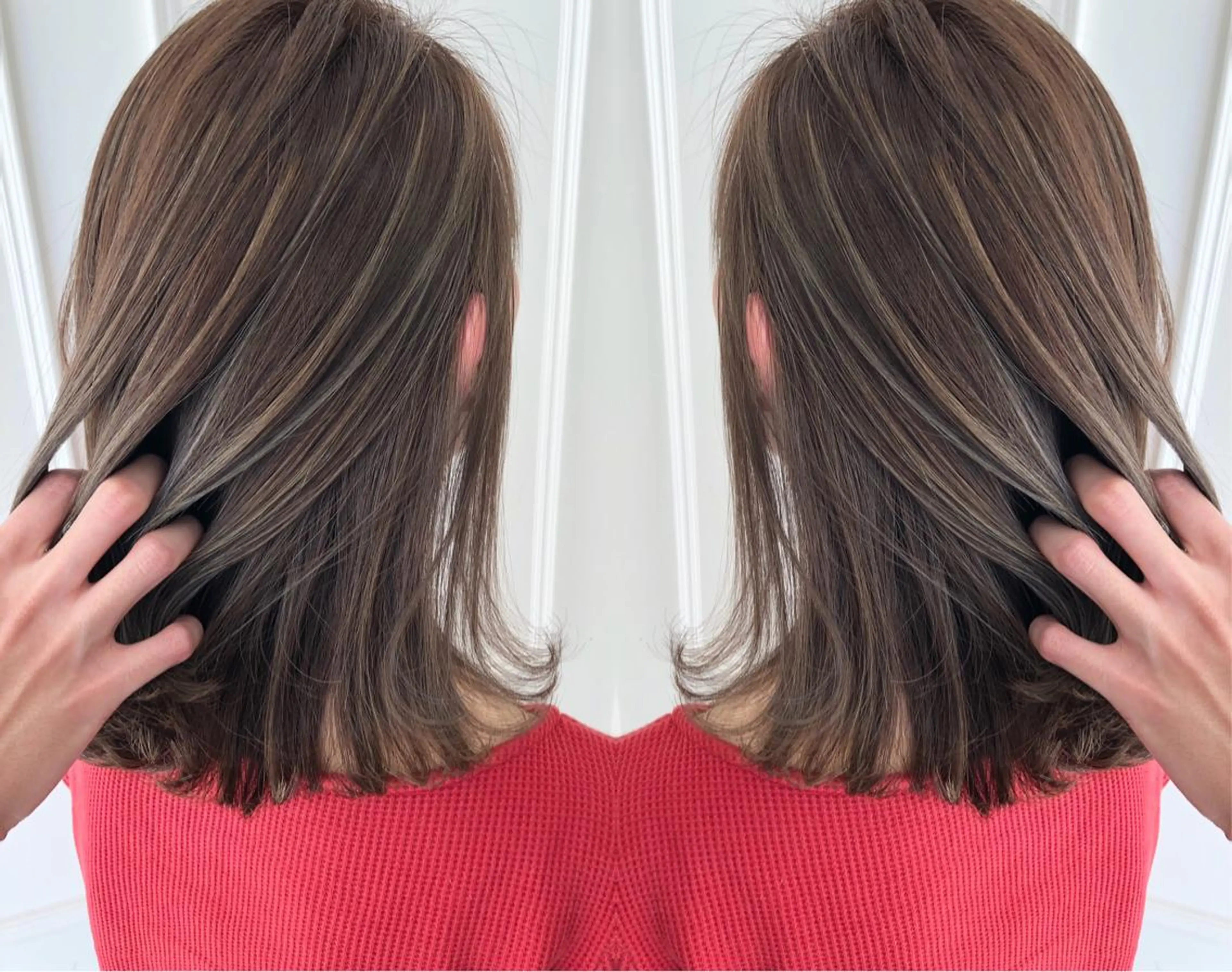 ミディアム カラー アッシュ ベージュカラー ハイライトカラー ハイライト エイミーフセ所属・【eimee】 店長✂️TAKUMAのヘアスタイル