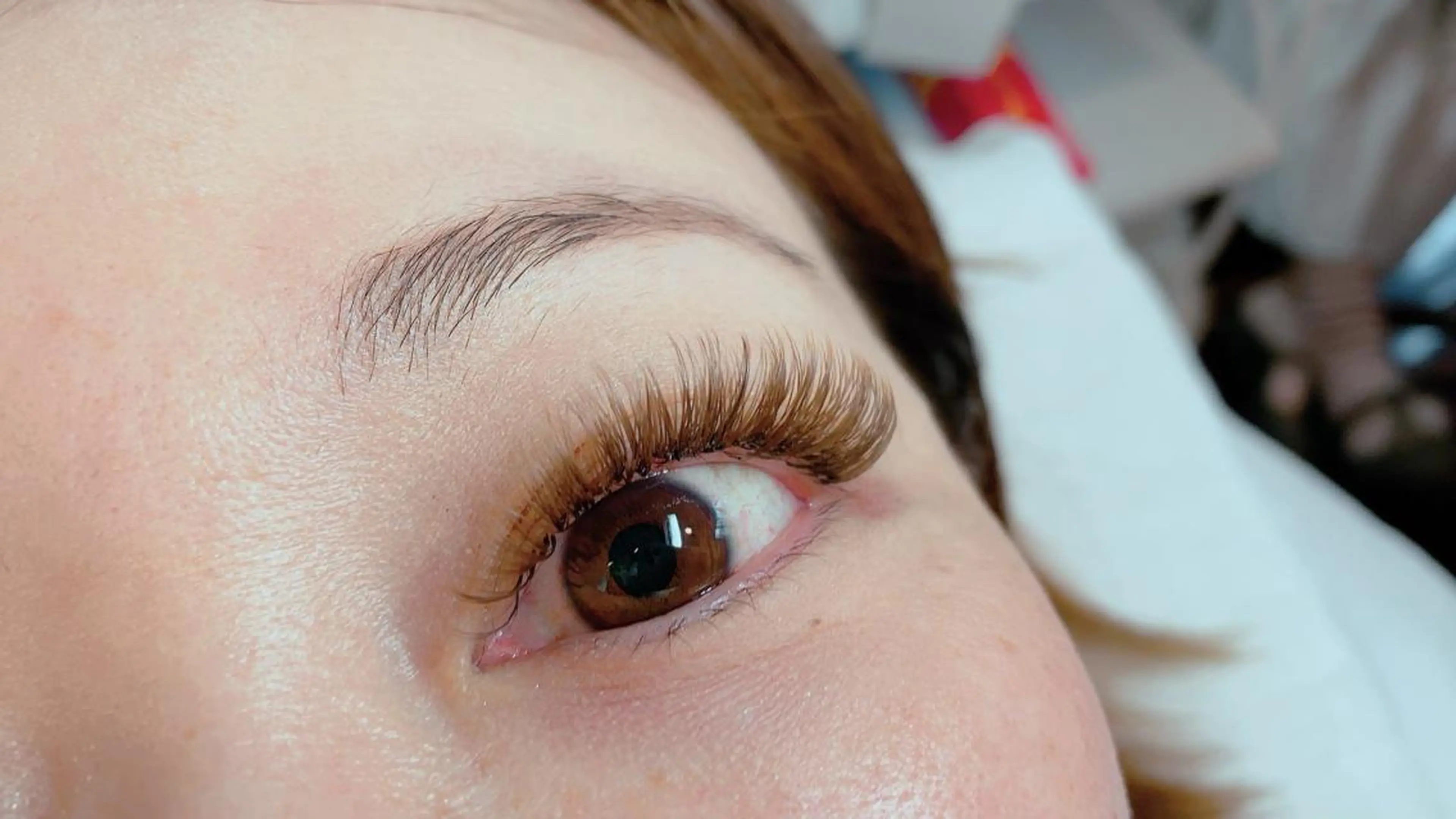 カラー パーマ ヘアアレンジ キッズ ネイル マツエク・マツパ ブラウンカラー Cカール カラーマツエク 目尻長め エクステ 神山 ビューティー・アイのマツエク・マツパデザイン